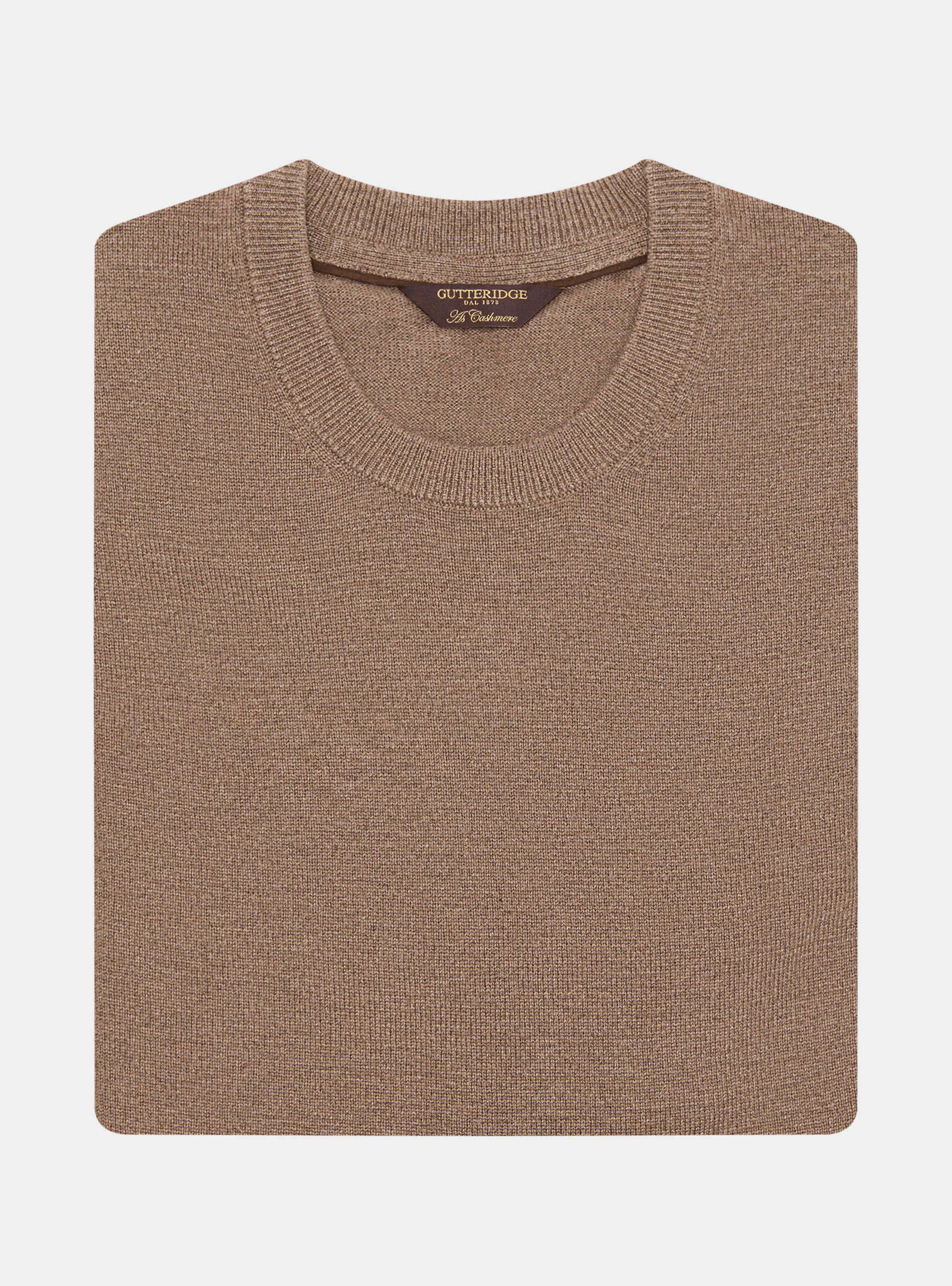 Tricot à col ras du cou en laine mélangée, BOUE