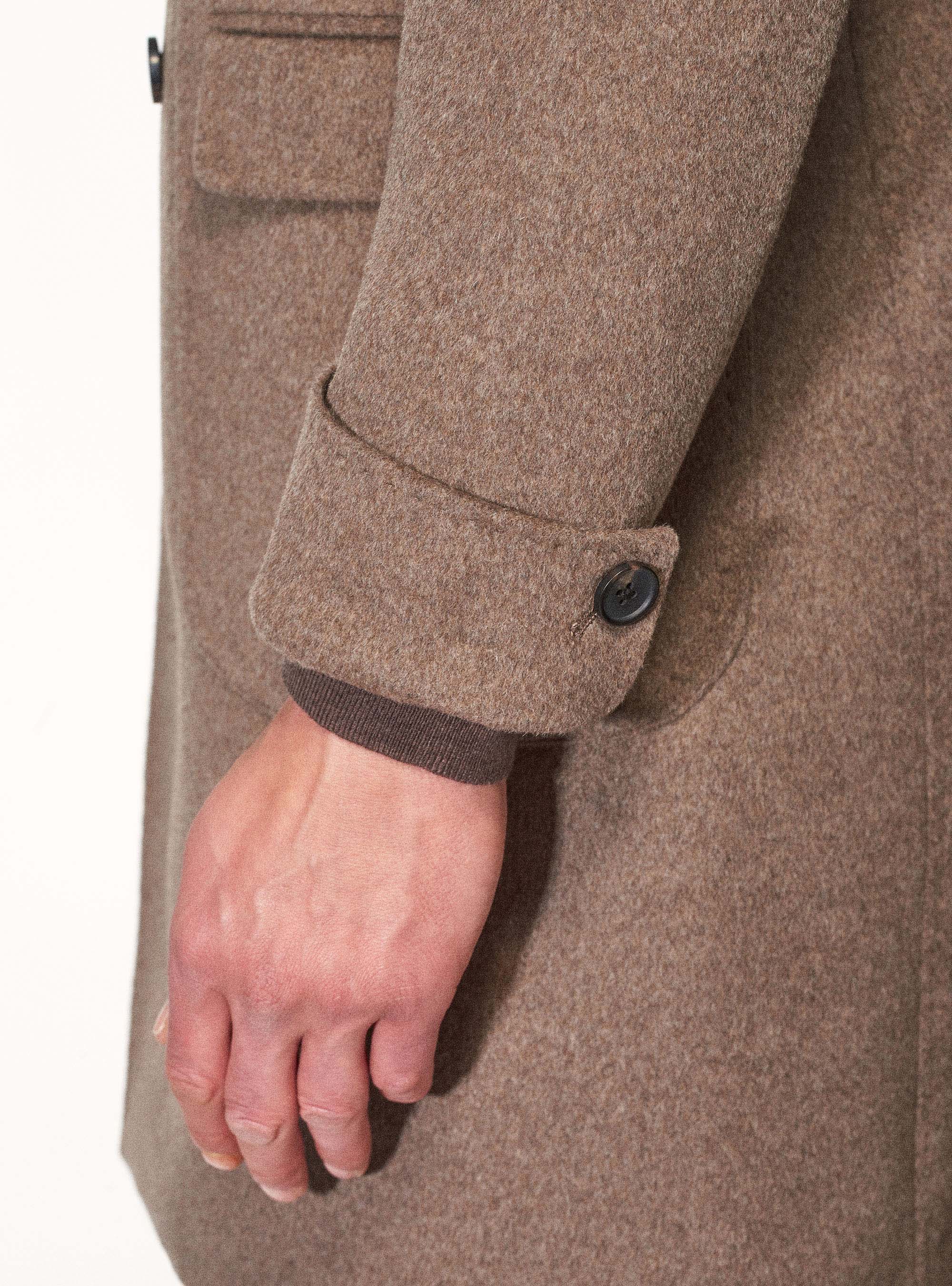Cashmere wool double-breasted coat, MUD