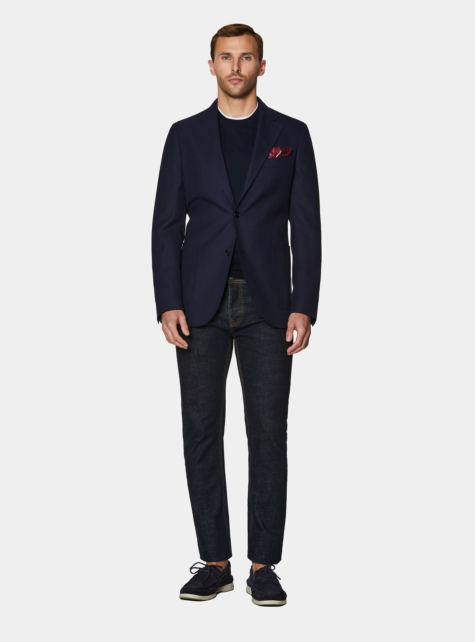 Jacke aus reiner Wolle, NAVY 0218C