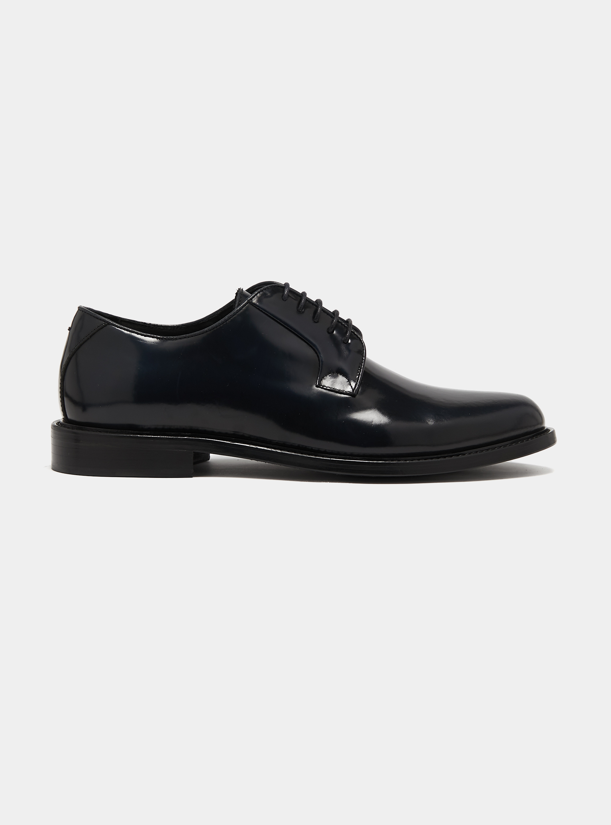 Abrasivated leather derby, NAVY BLUE