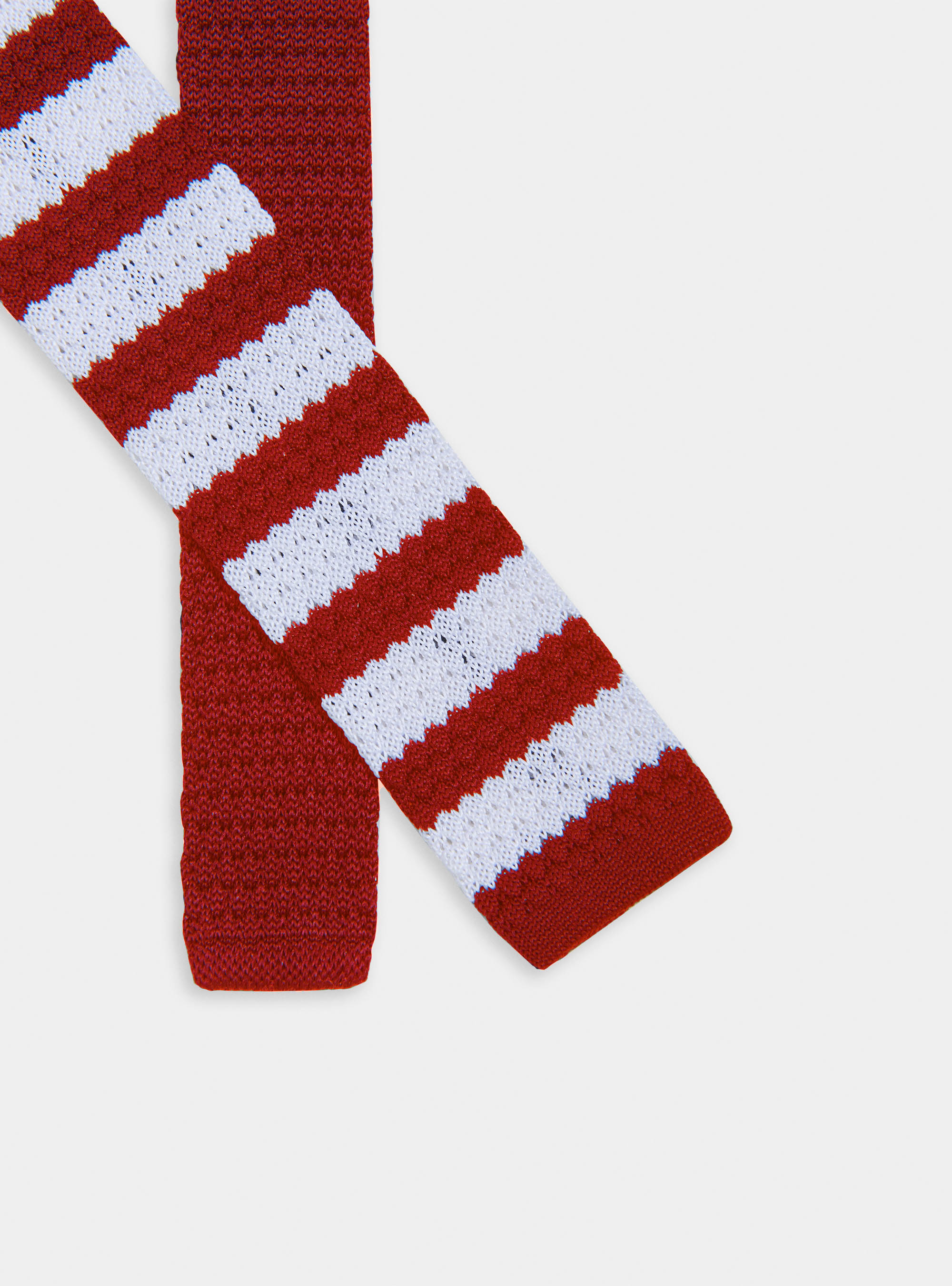 Cravatta in maglia a righe, ROSSO 0300C
