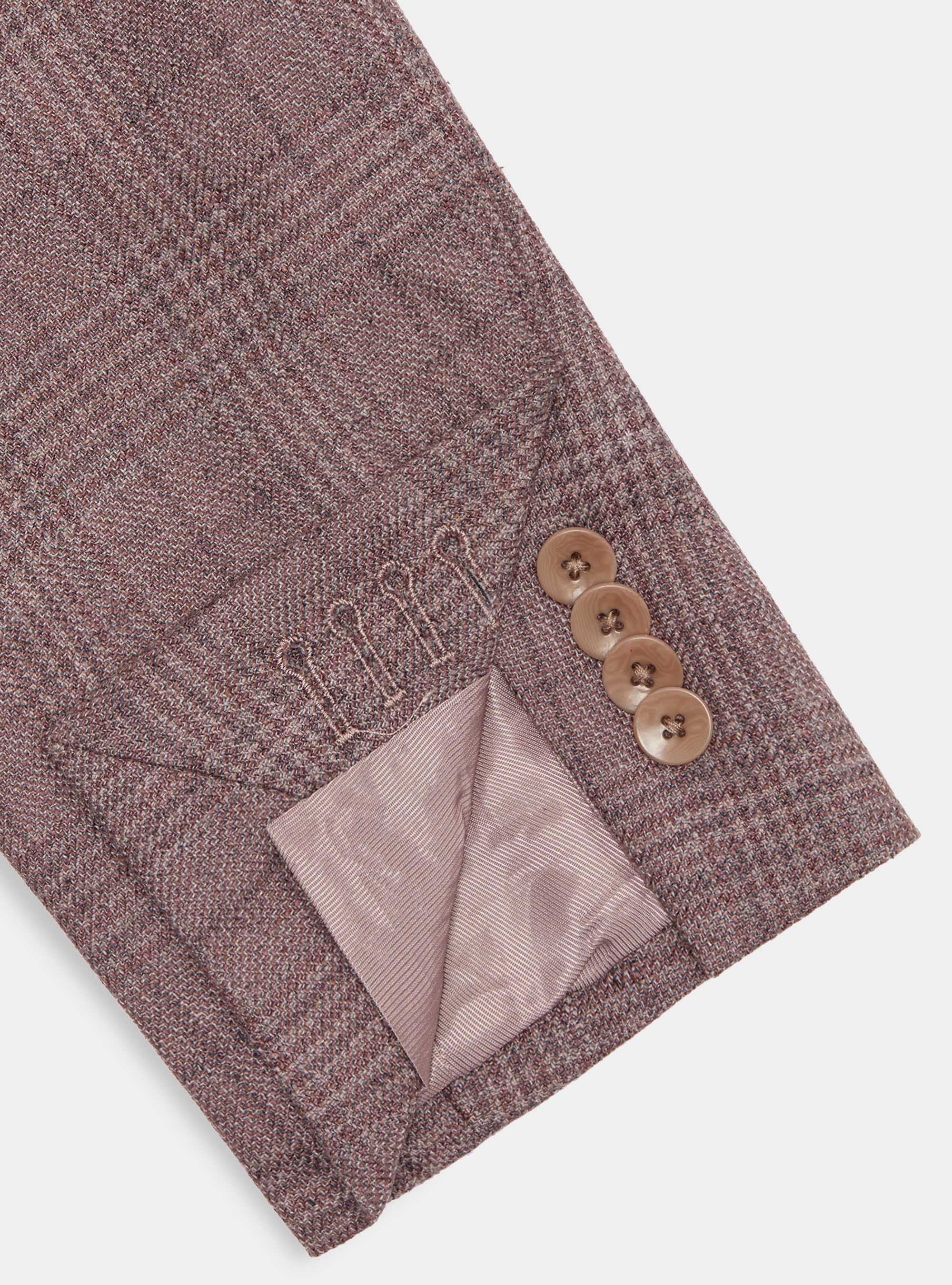 Giacca fantasia in seta e lana Lanificio di Pray, 0441C ROSA SCURO