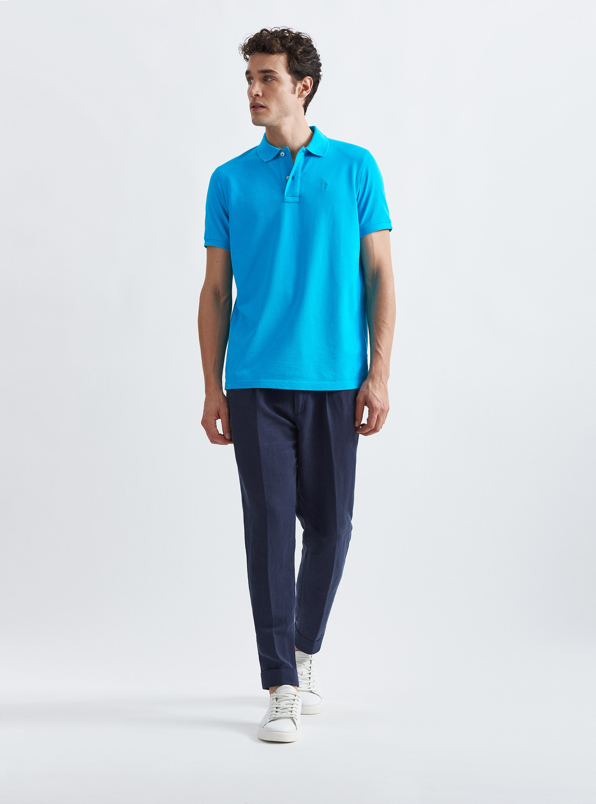 Polo classique en piqu&eacute;, TURCHESE 0258C