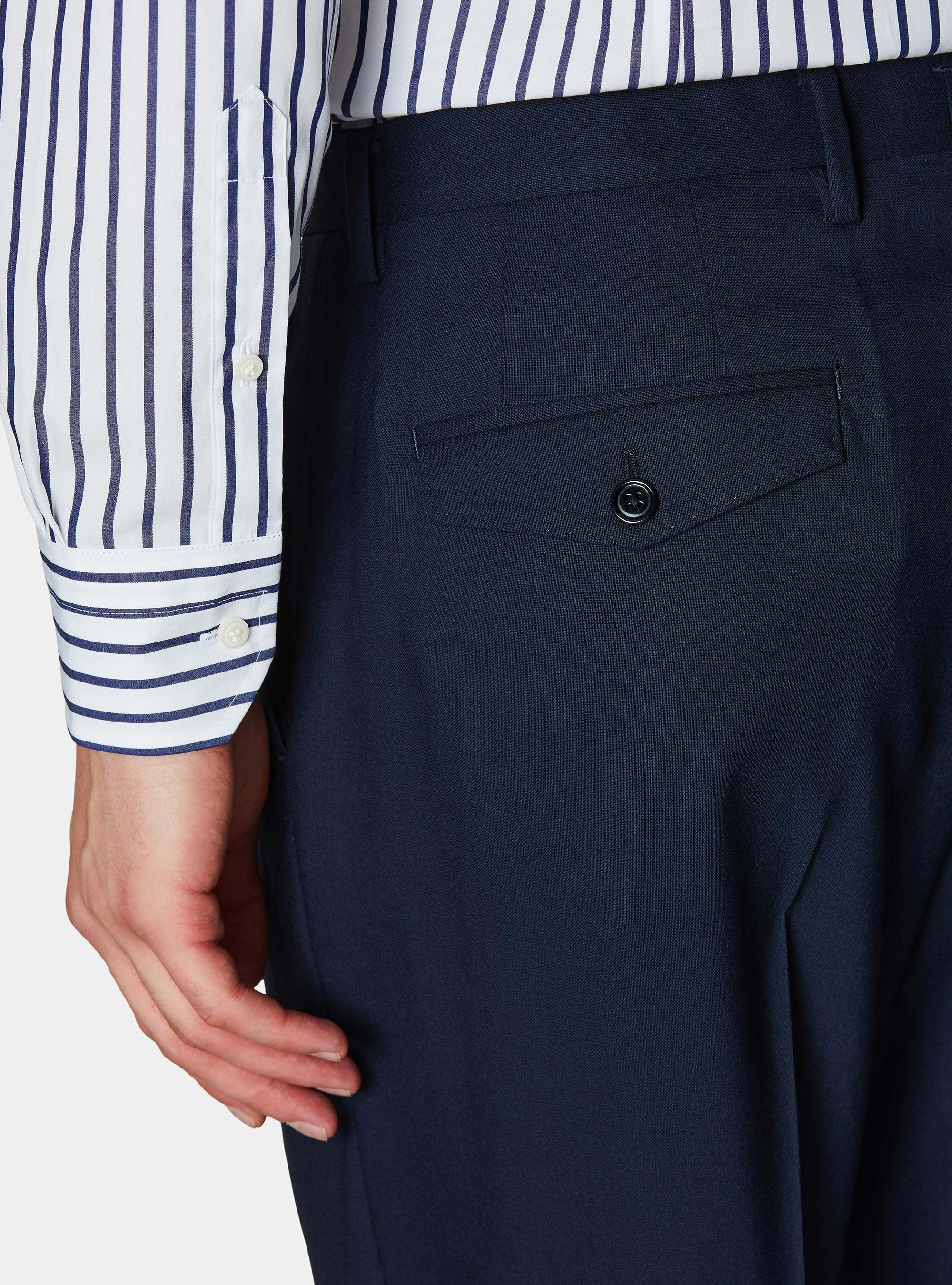 Vitale Barberis Canonico pure wool double pleat trousers, MULTICOLOR