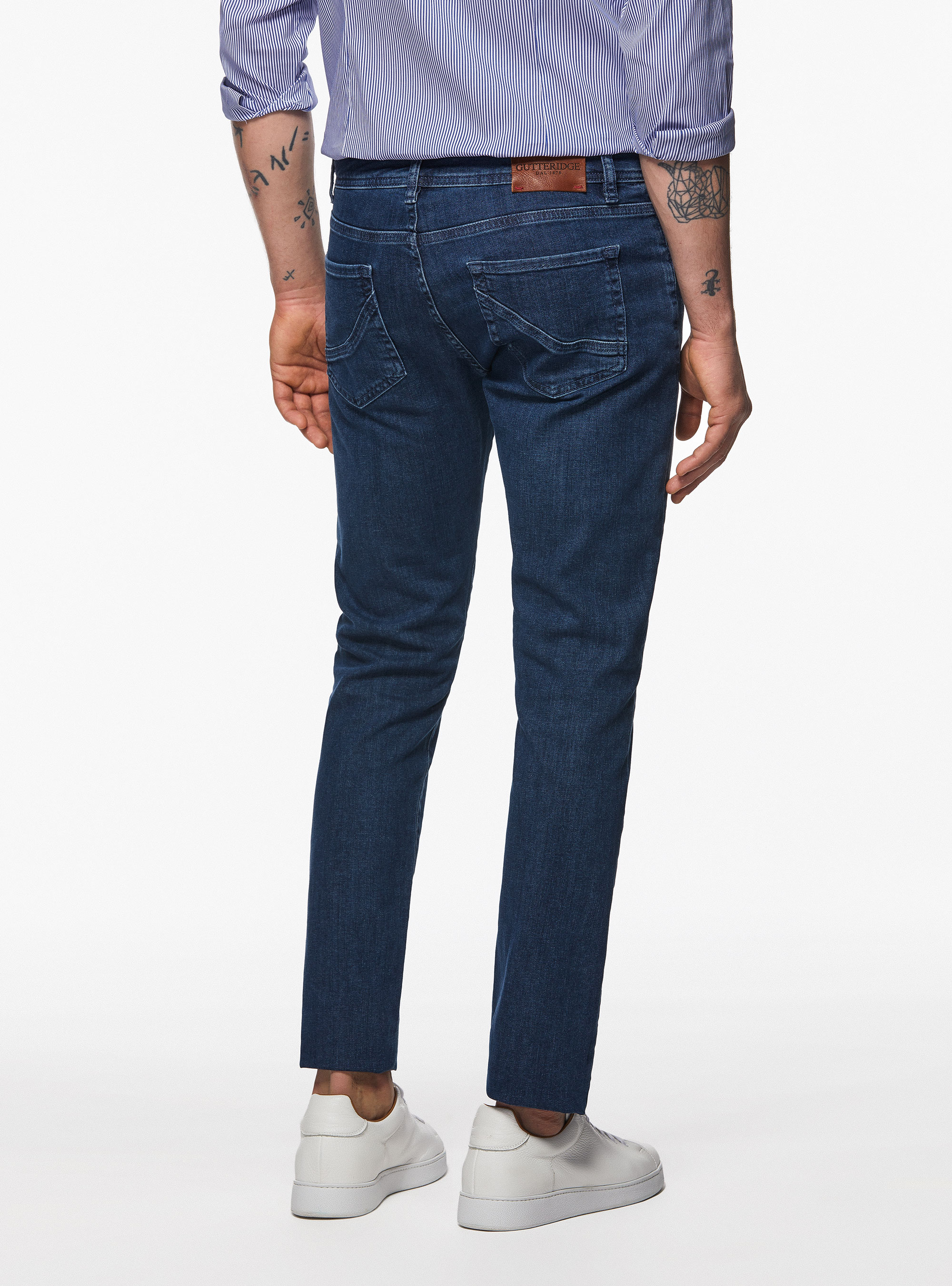 Farbige Stretch-Baumwollhose, BLUE 0241C