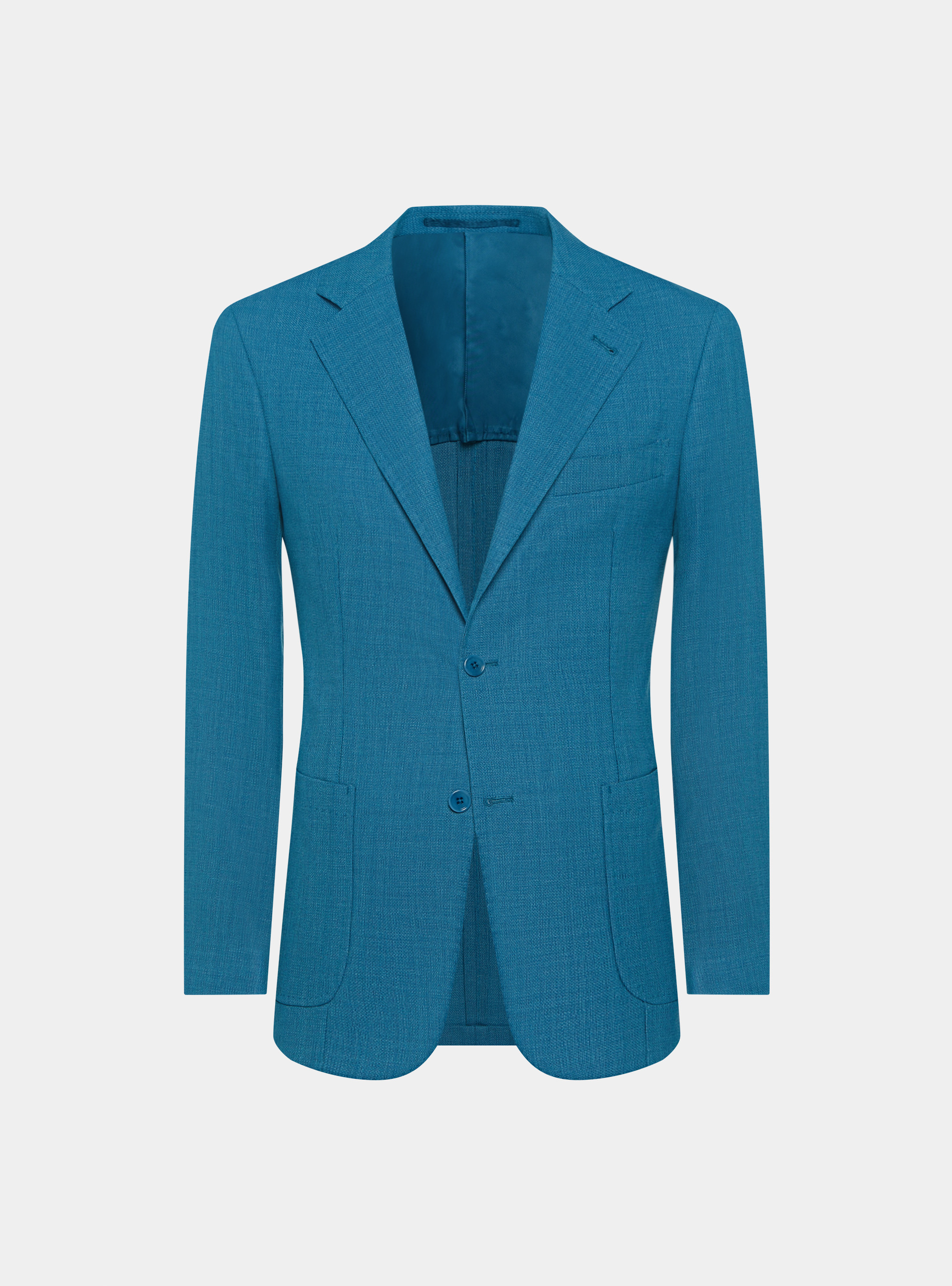 Micro-textured wool blazer, PETROL