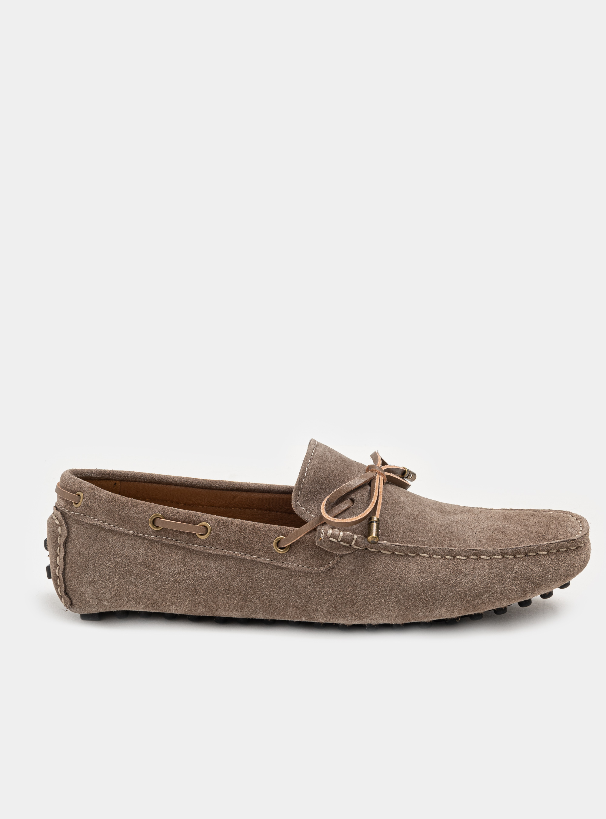 Mocassini in suede da barca, FANGO