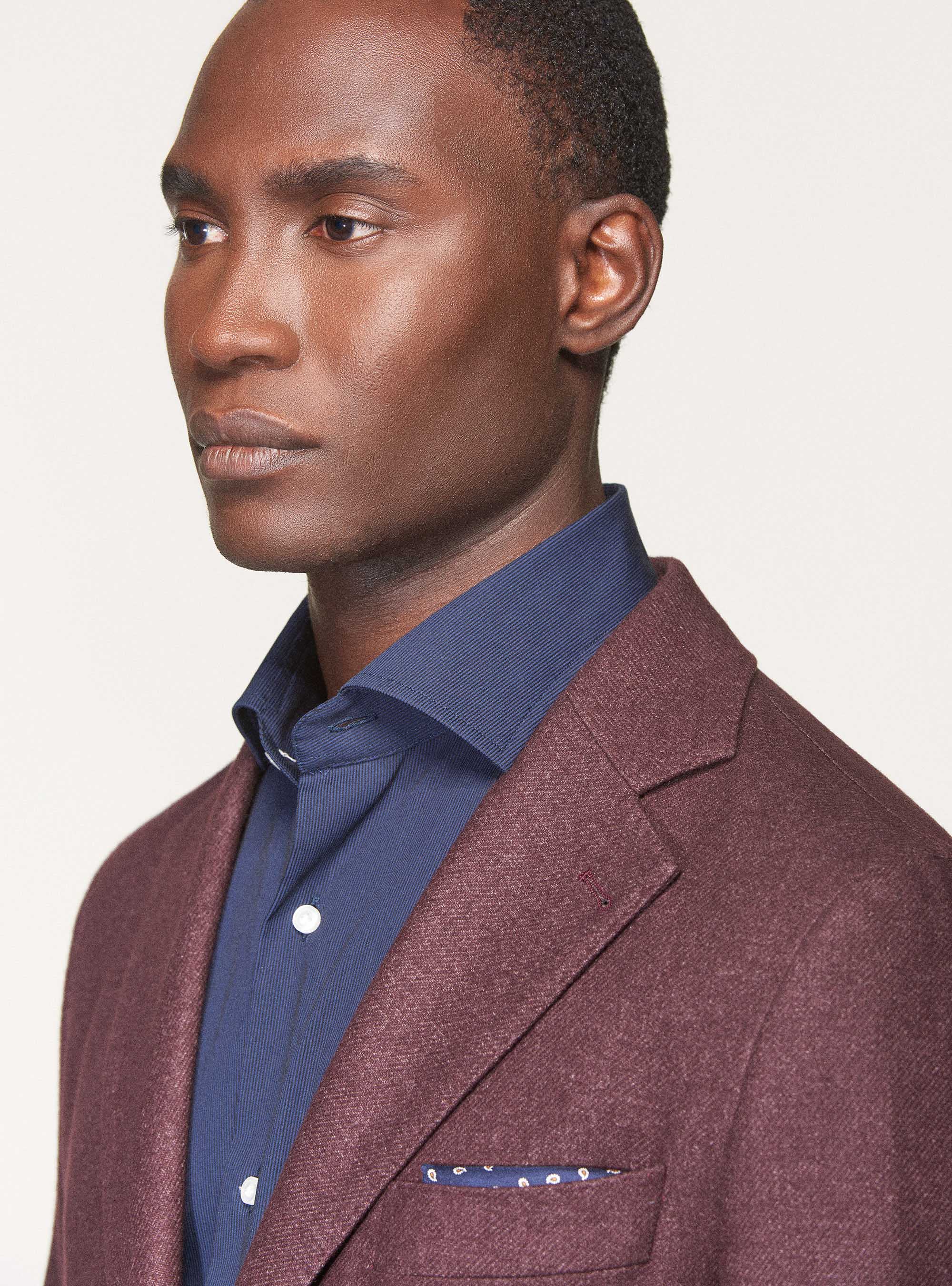 Giacca in flanella di misto lana, BORDEAUX