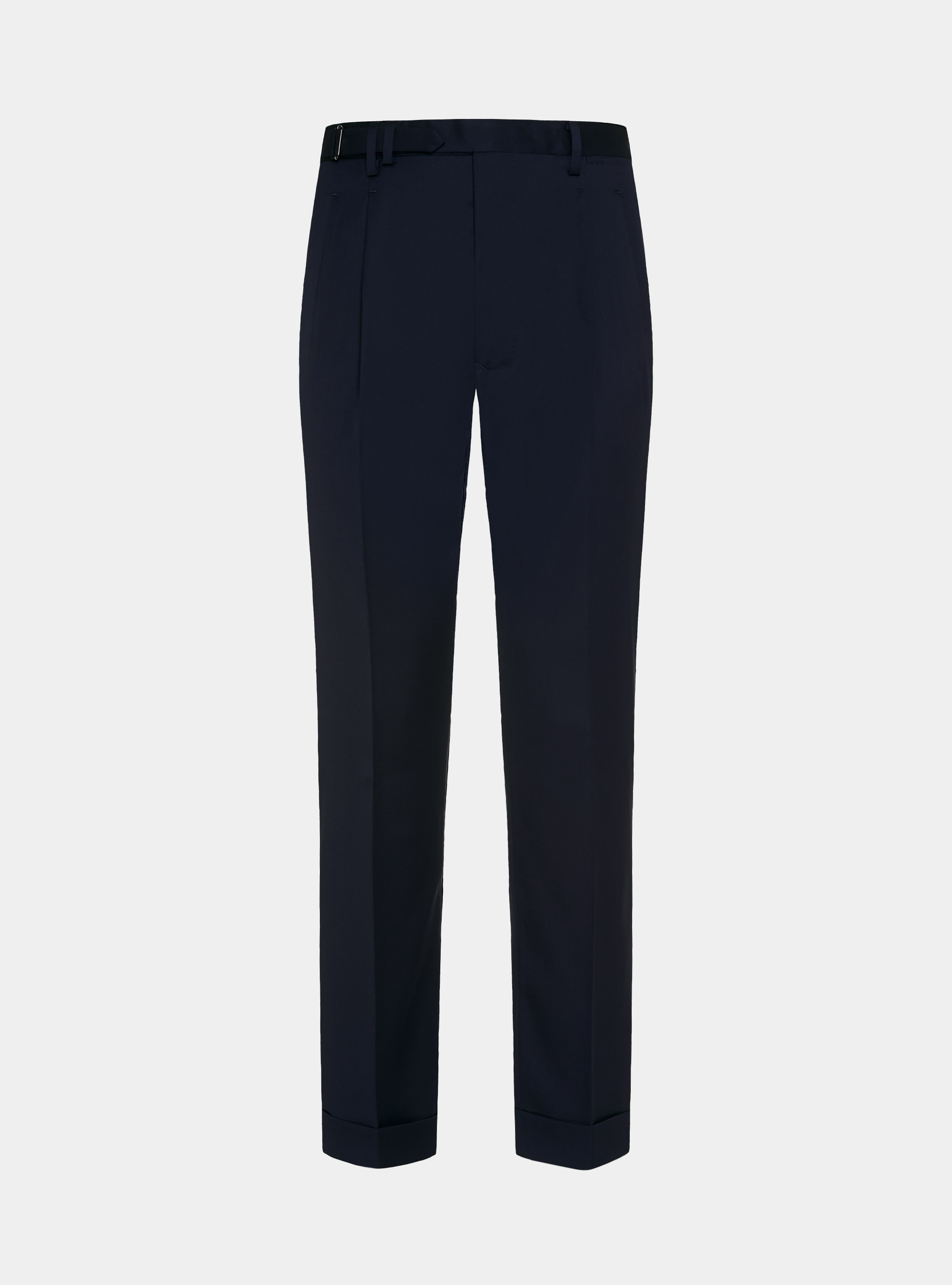 Pantalón doble pinza de pura lana Reda, AZUL MARINO