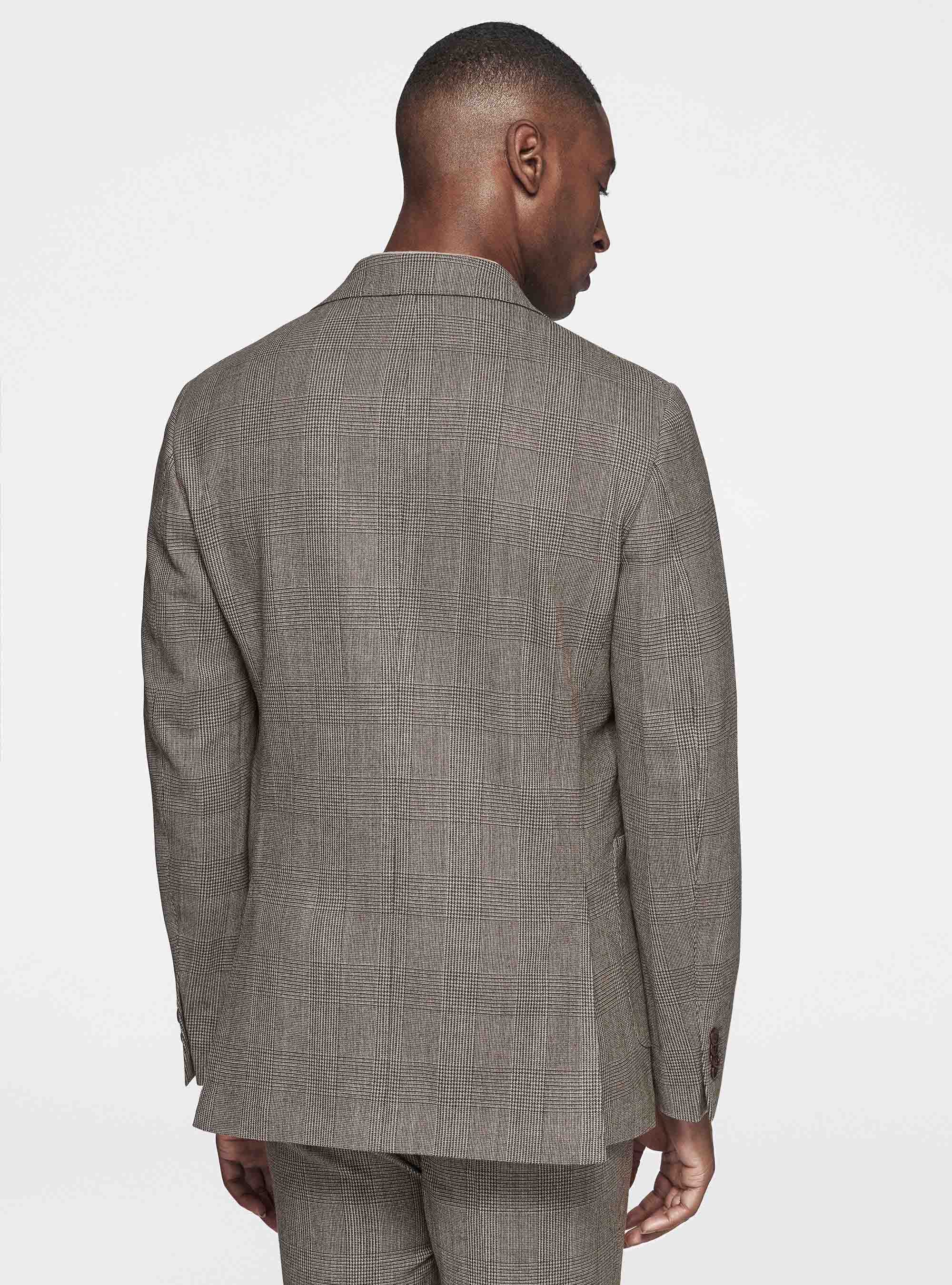 Prince of Wales wool and cashmere blazer, BROWN