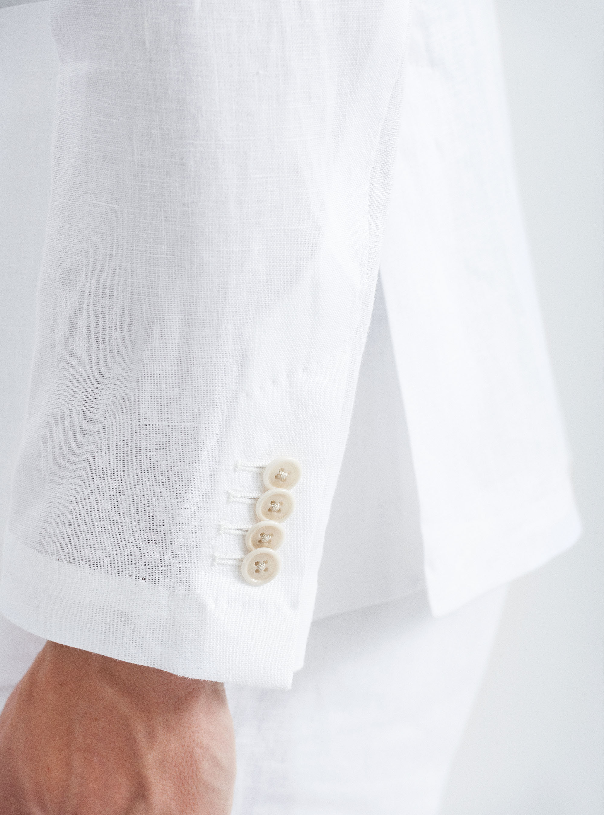 Giacca per abito in puro lino, BIANCO