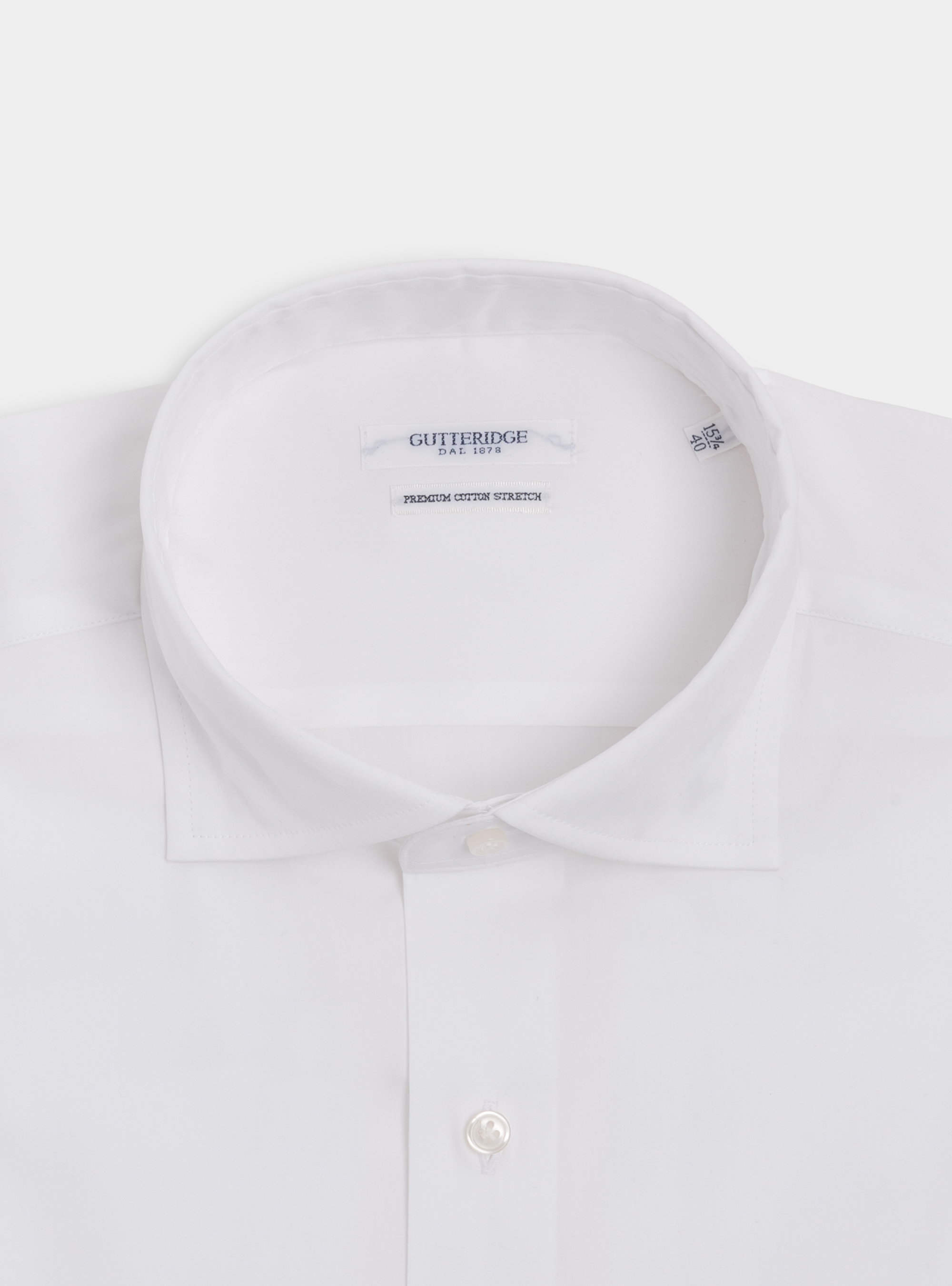 Camicia slim fit in popeline stretch, BIANCO