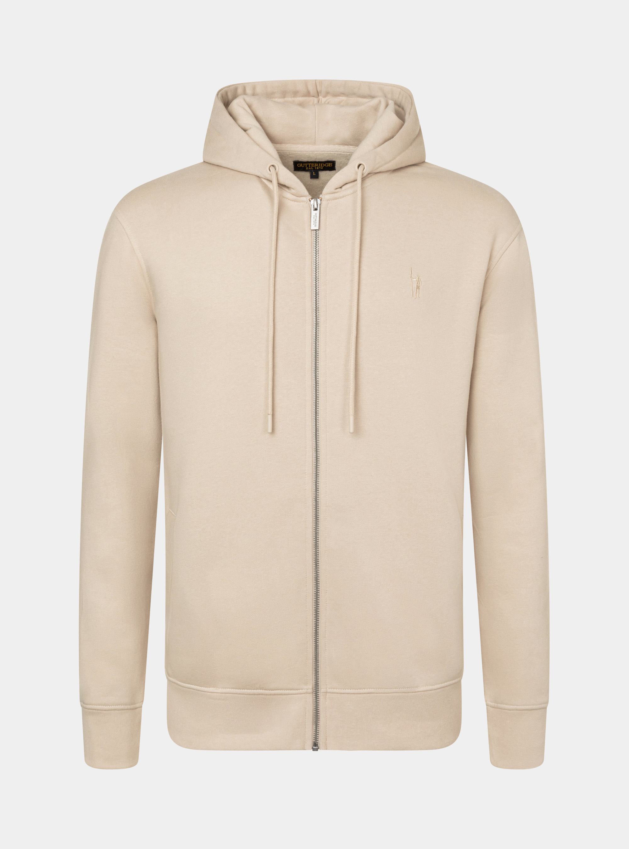 Cardigan in felpa con cappuccio, ECRU