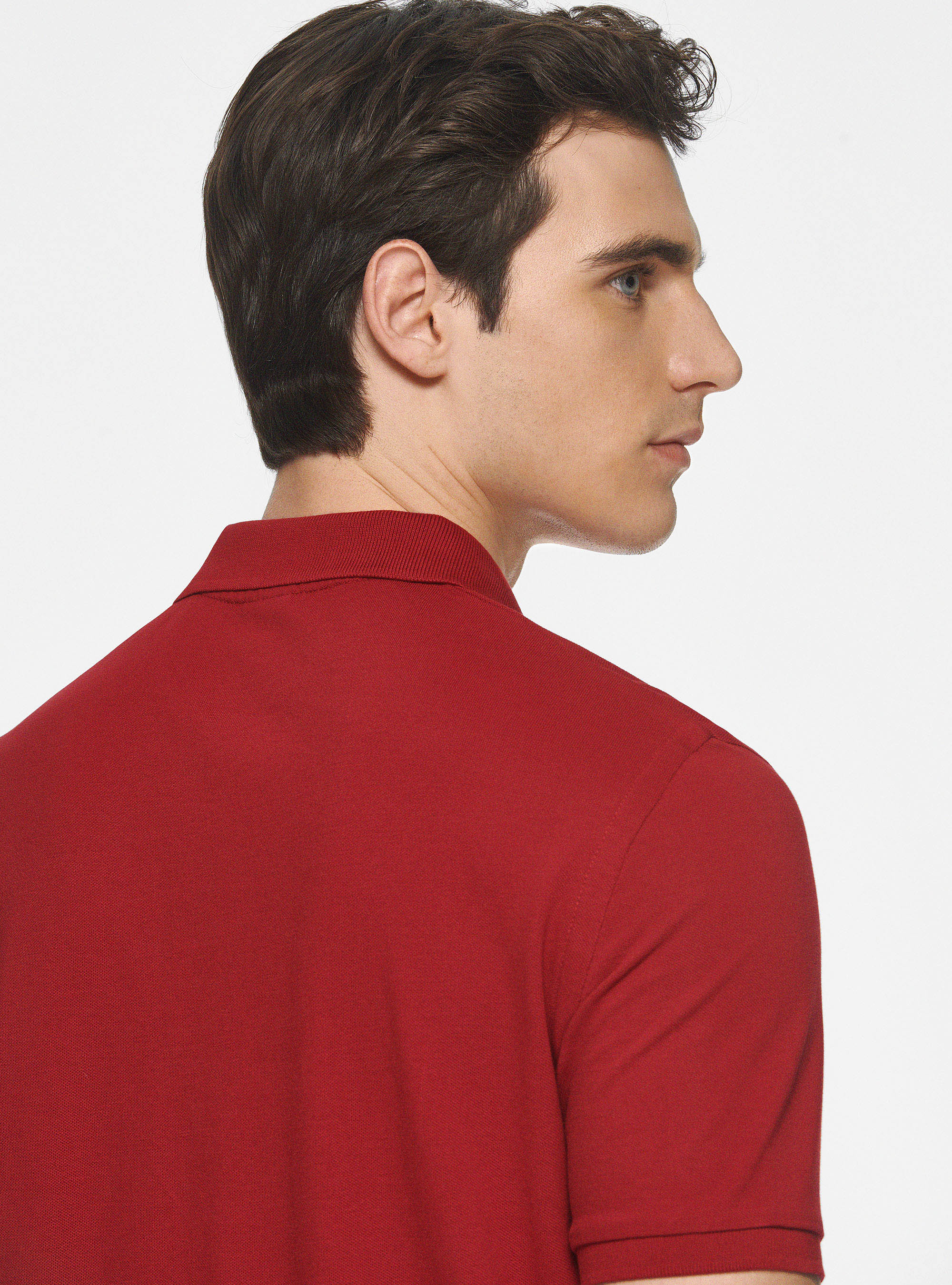 Polo classique en piqu&eacute;, ROUGE