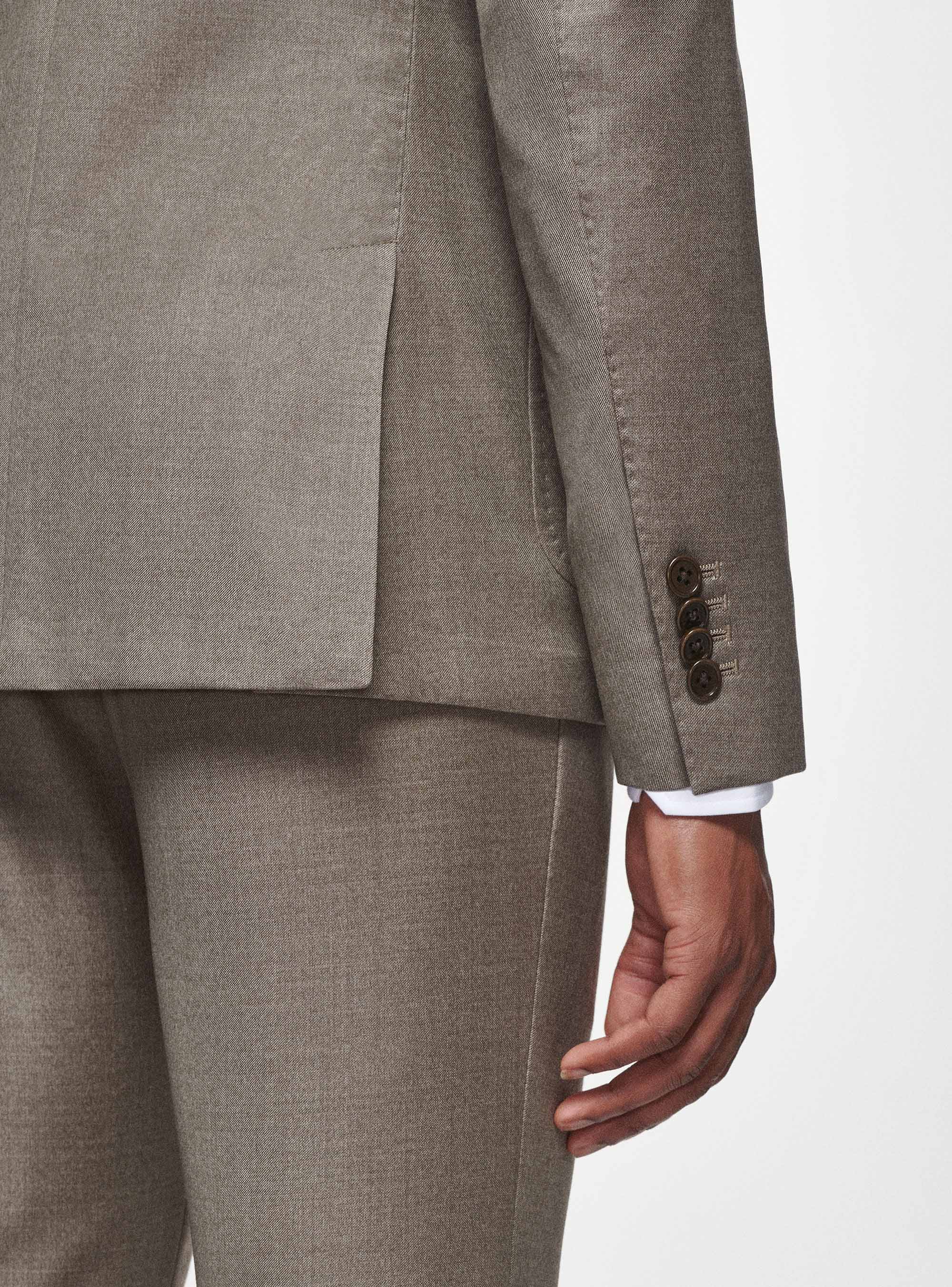 Giacca doppiopetto in pura lana, SABBIA