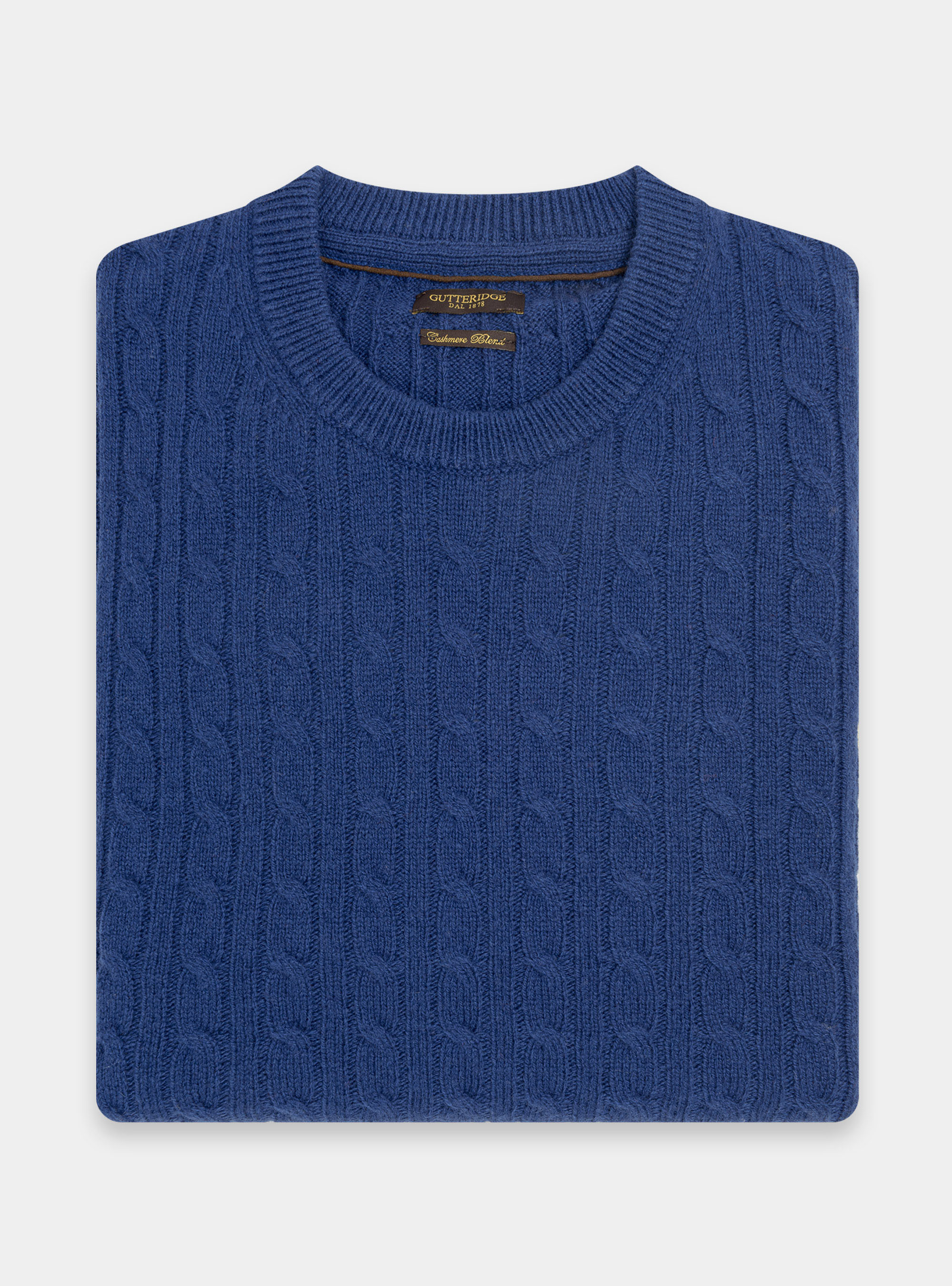 Maglia a treccia in lambswool, INCHIOSTRO