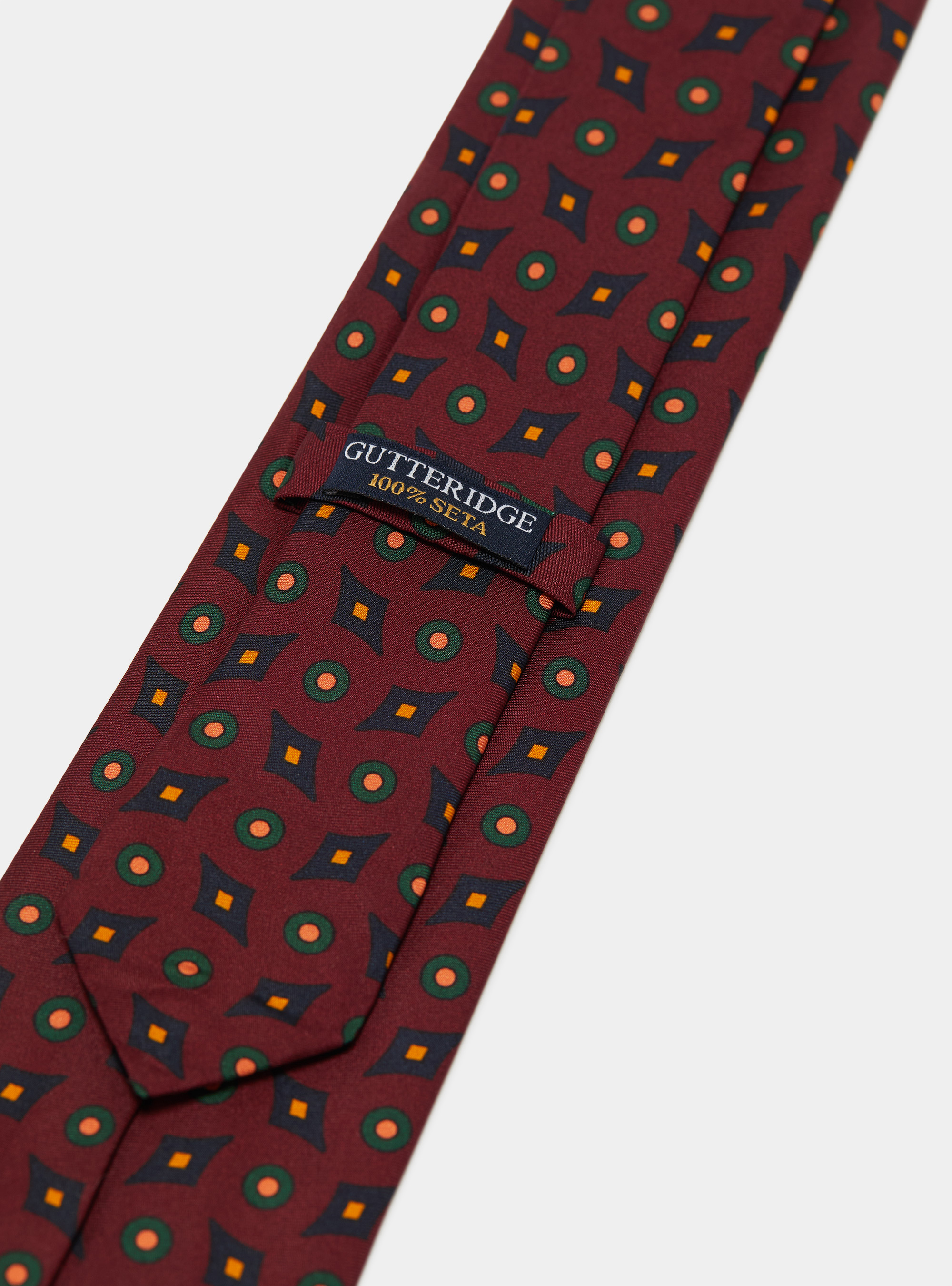 Patterned silk tie, BORDEAUX