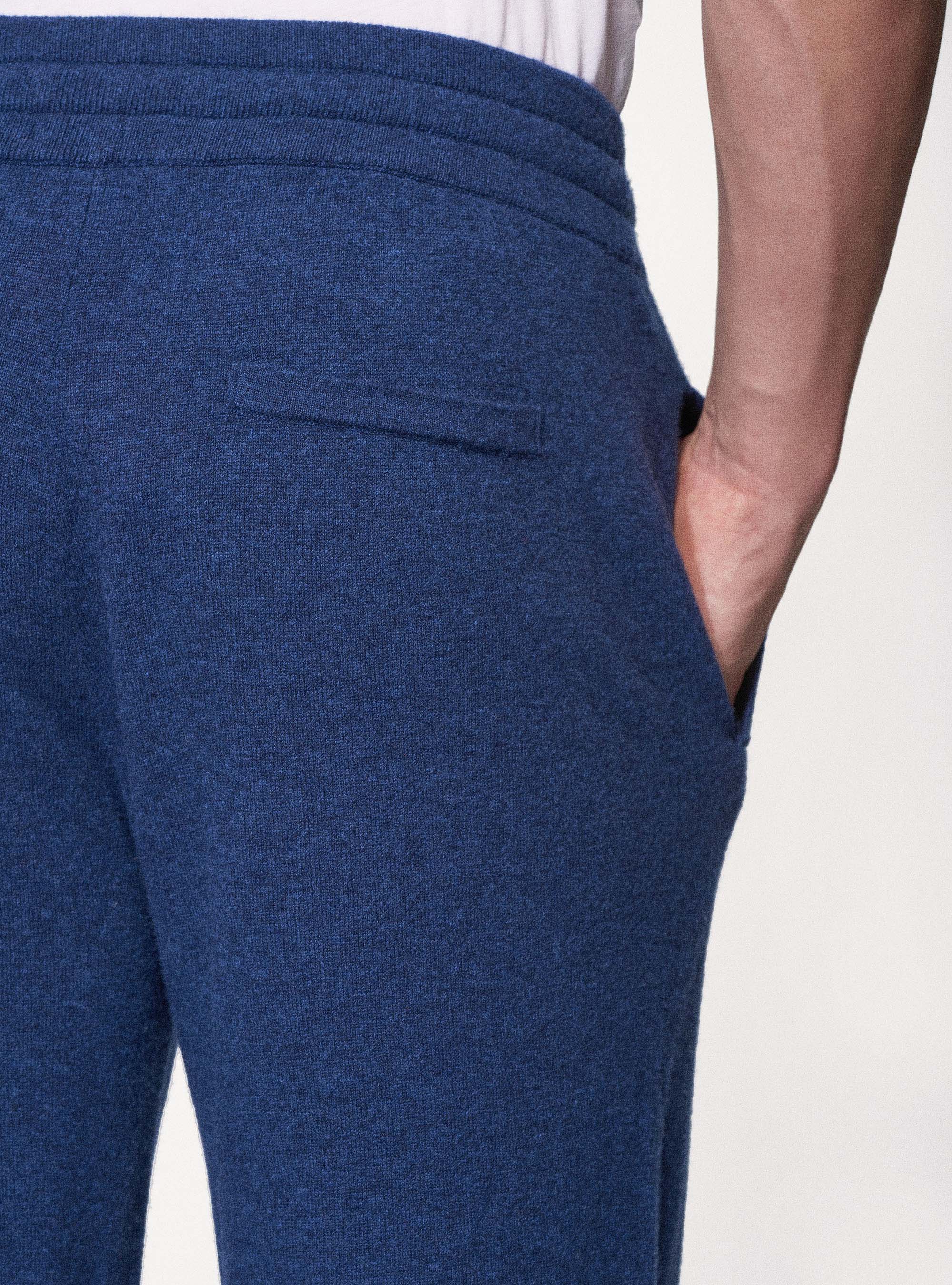 Pantaloni tuta in lana cashmere, INCHIOSTRO