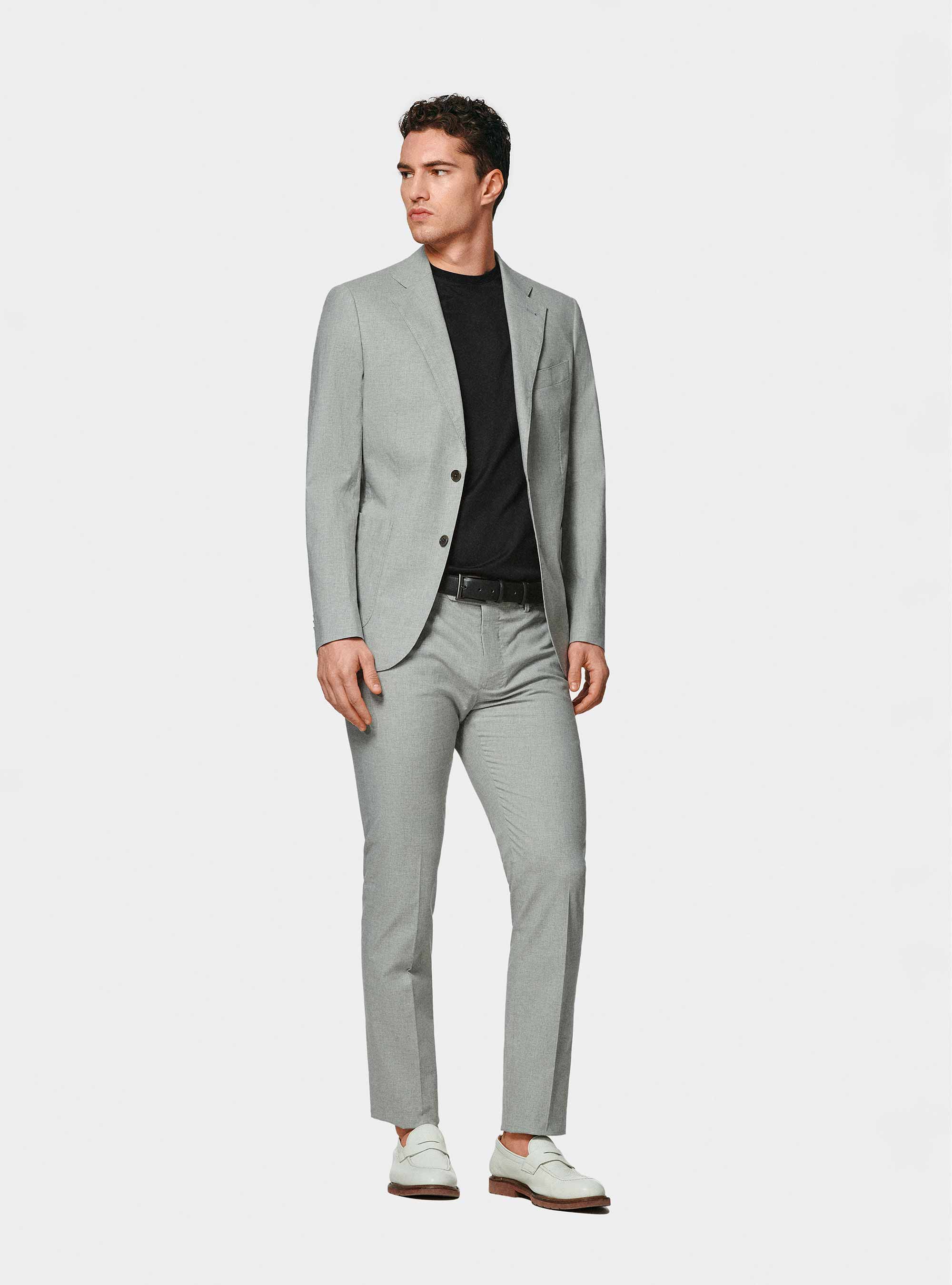 Abito grigio in cotone stretch, 