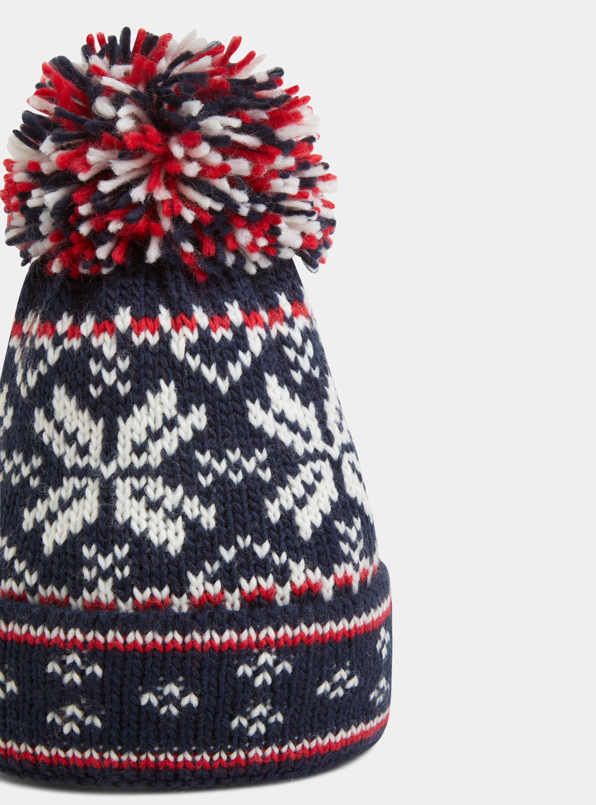 Cappello di natale con pompon, BLU NAVY