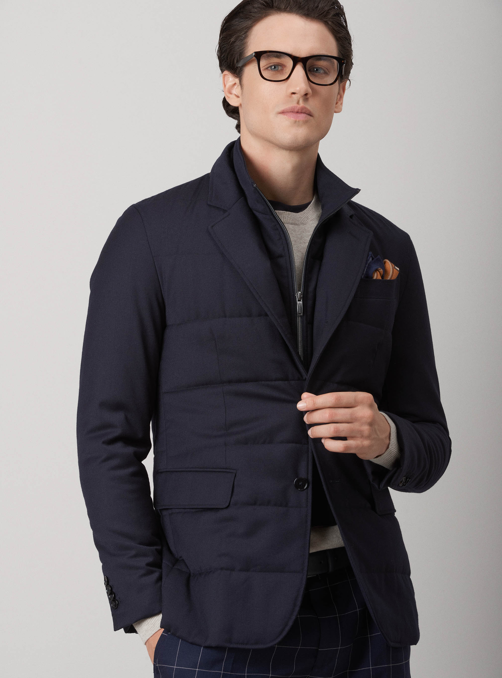 Padded blazer jacket with waistcoat