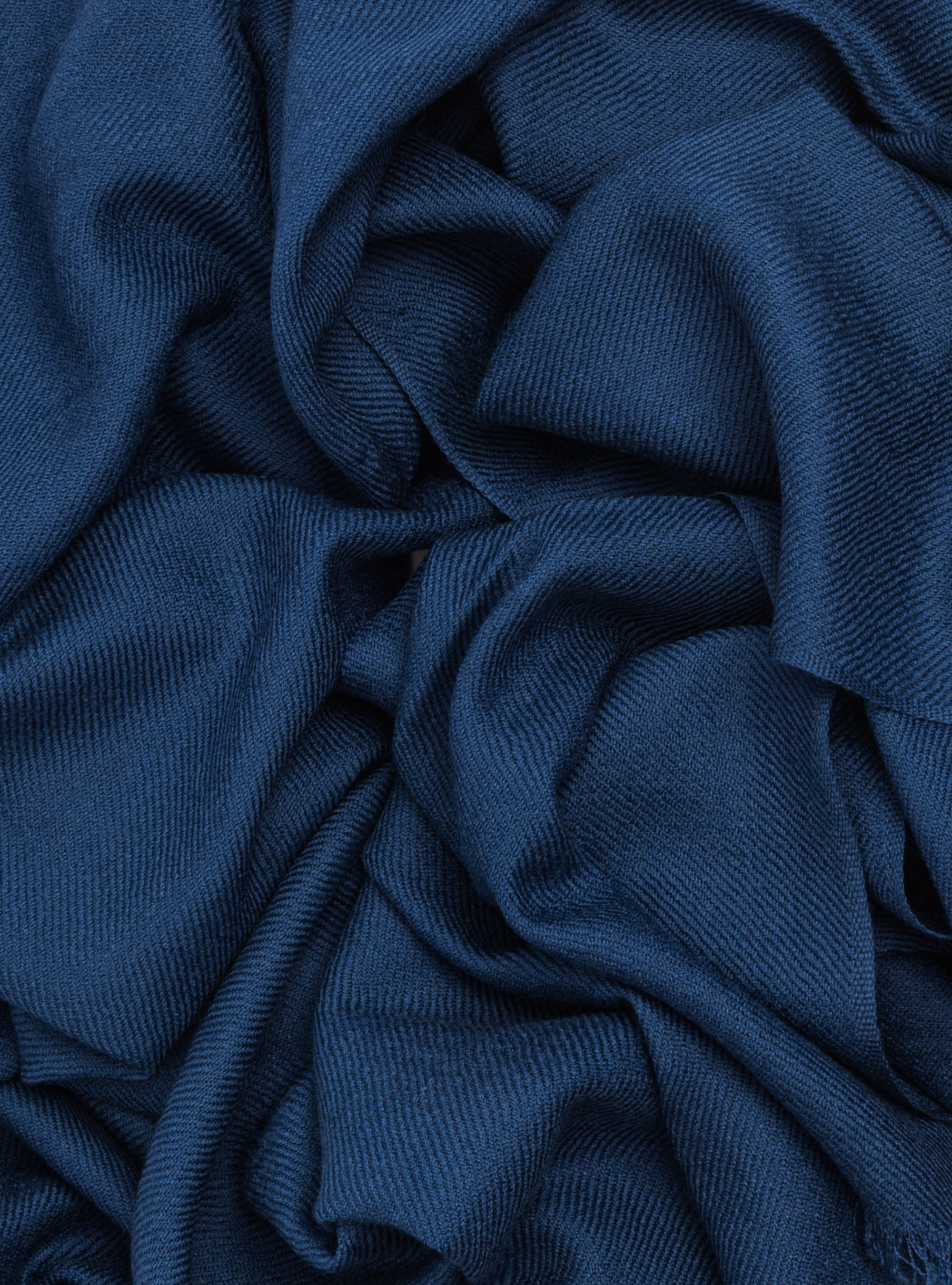 Sciarpa in lana con ricamo, BLU