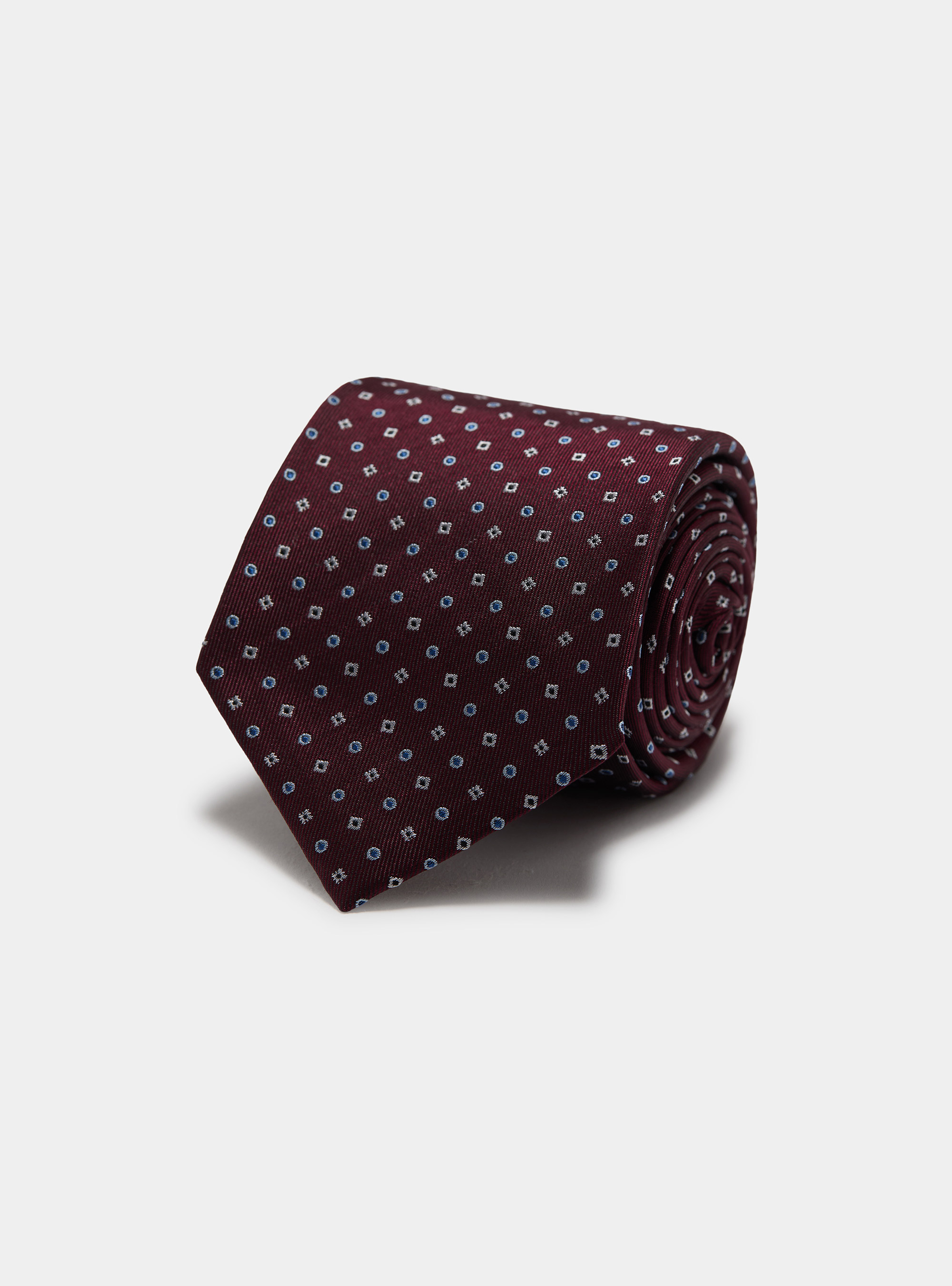 Micro patterned silk twill tie, BORDEAUX
