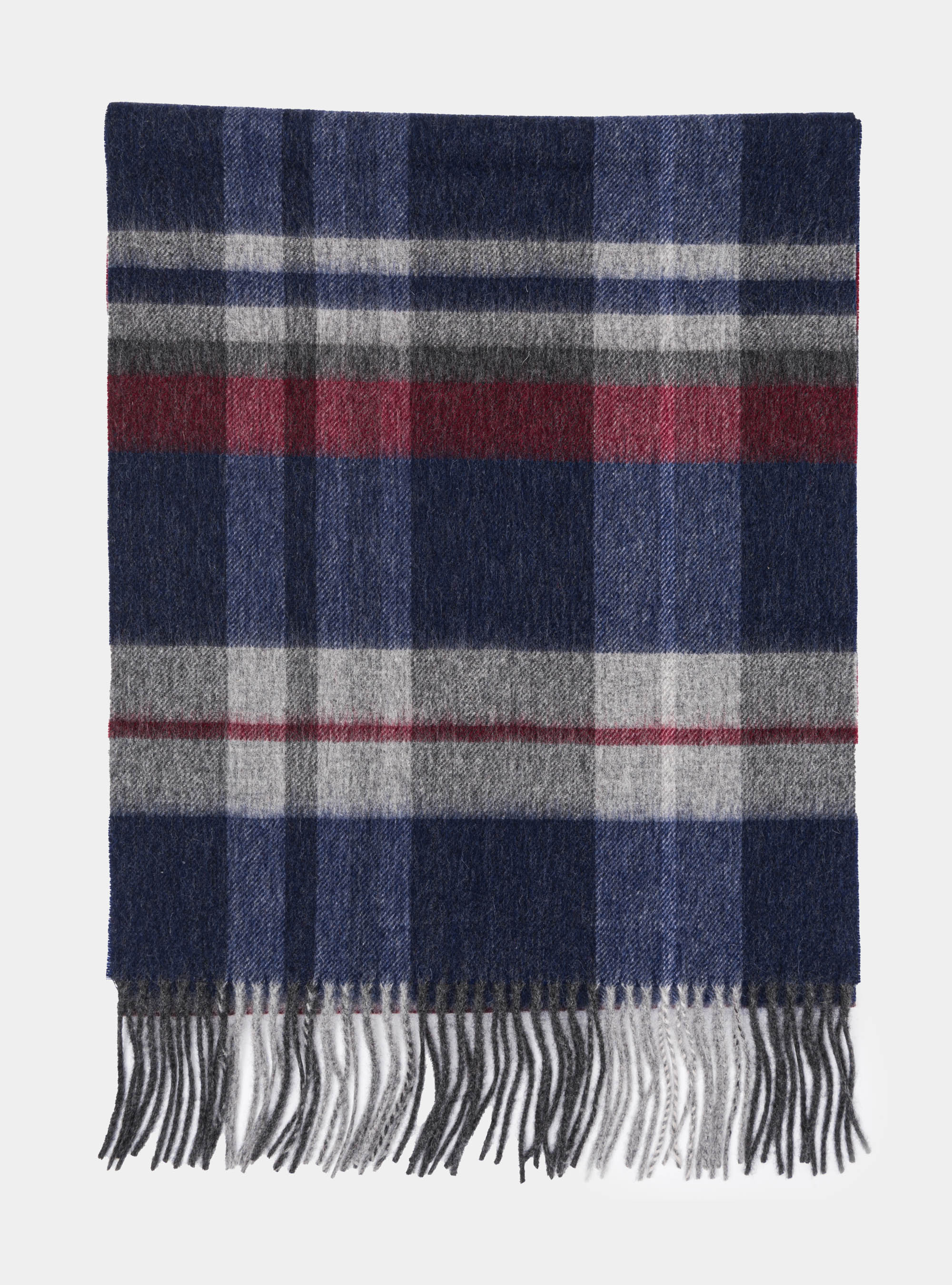 Sciarpa a quadri in lana cashmere, BLU NAVY