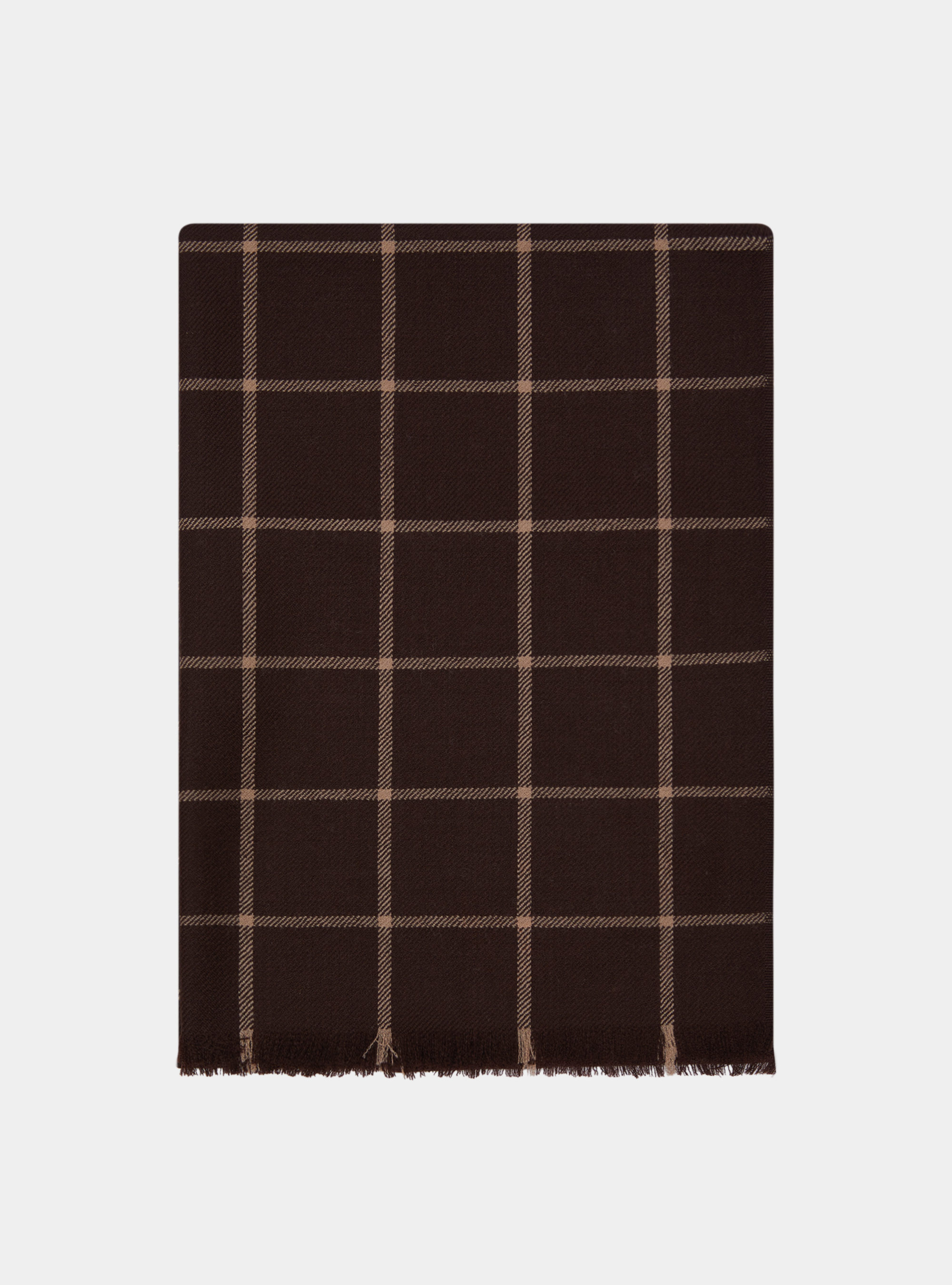 Sciarpa in lana a fantasia, MARRONE