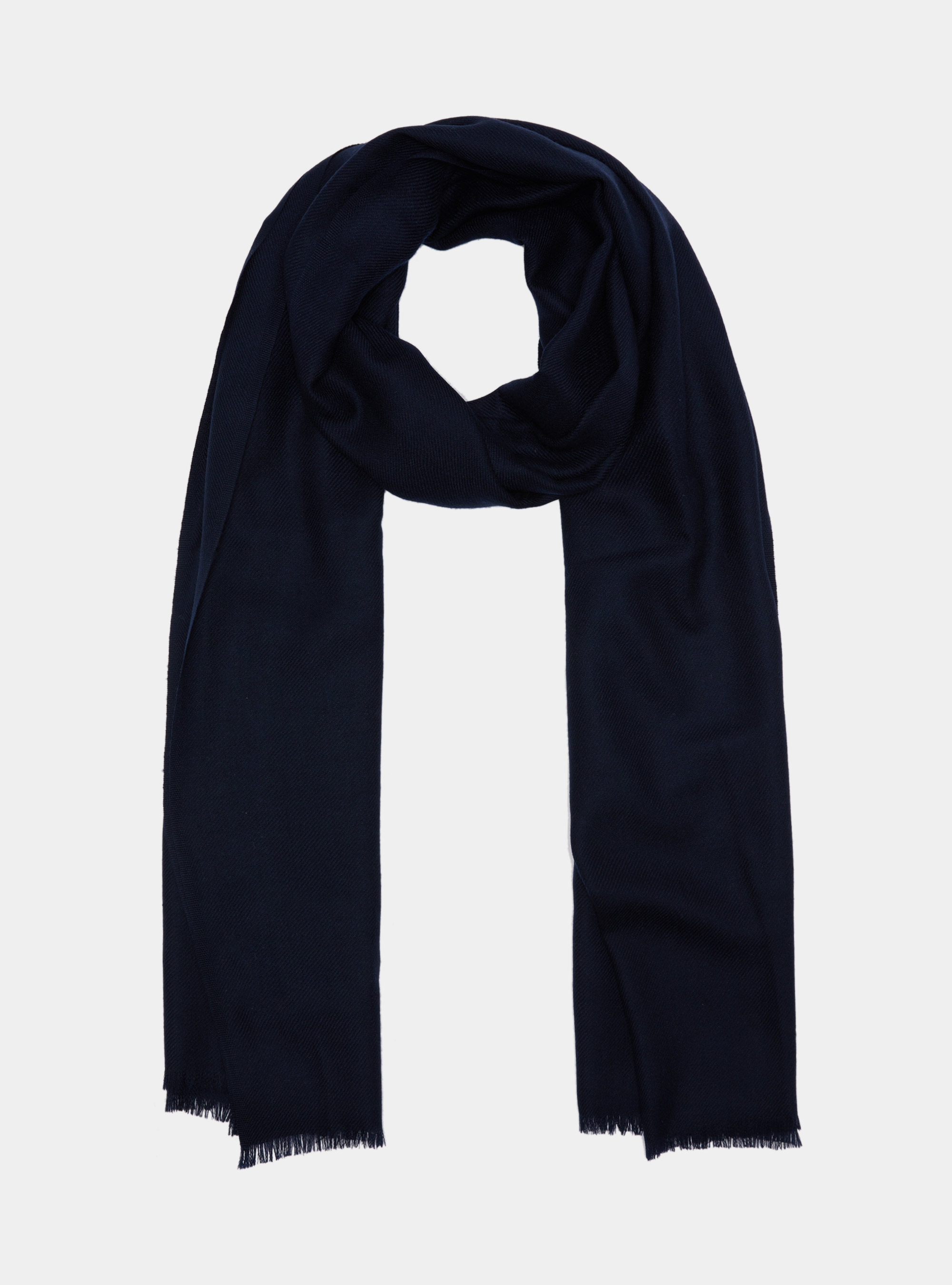 Sciarpa in lana con ricamo, BLU NAVY