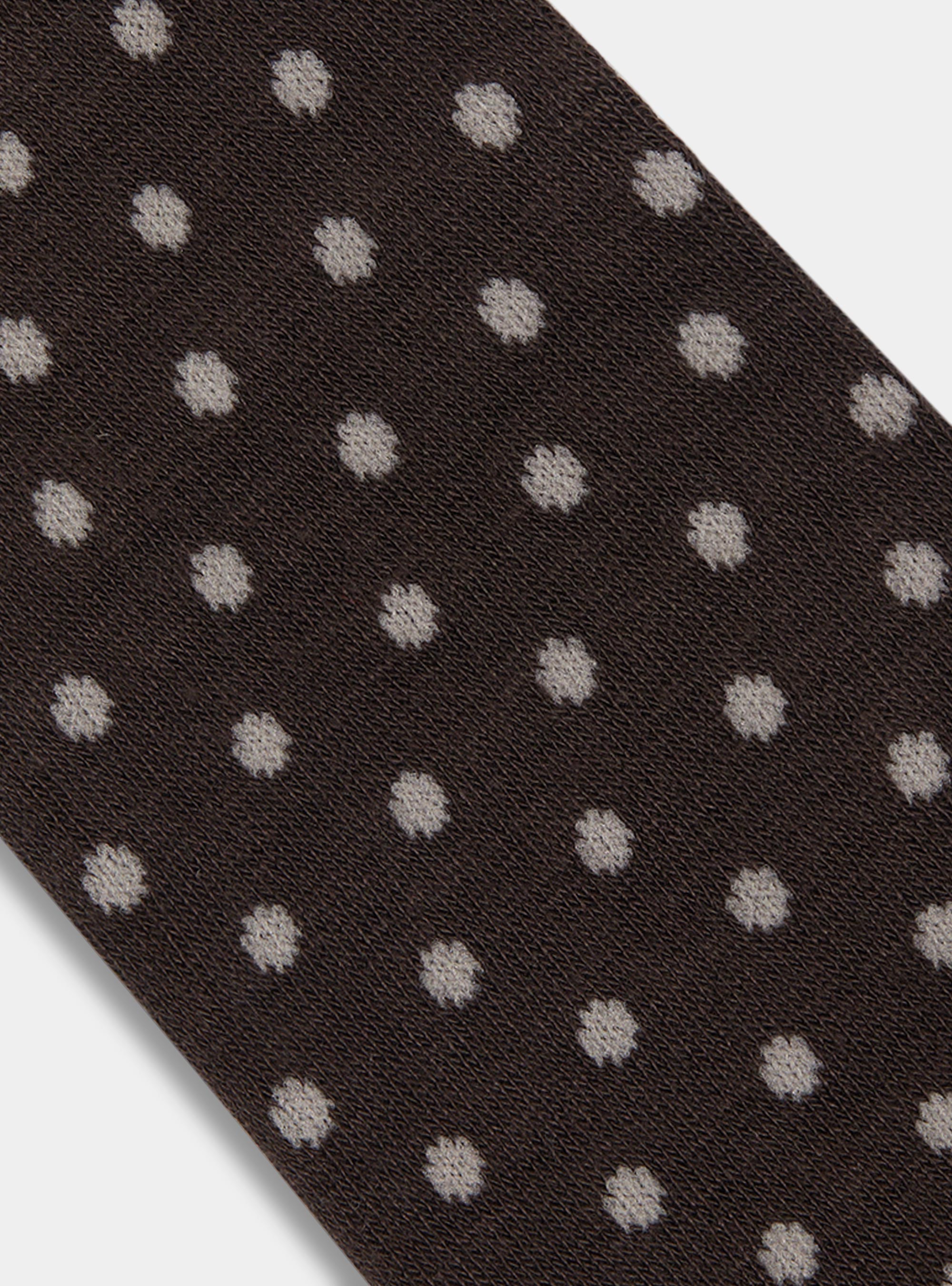 Long socks with polka dots and stripes, BROWN