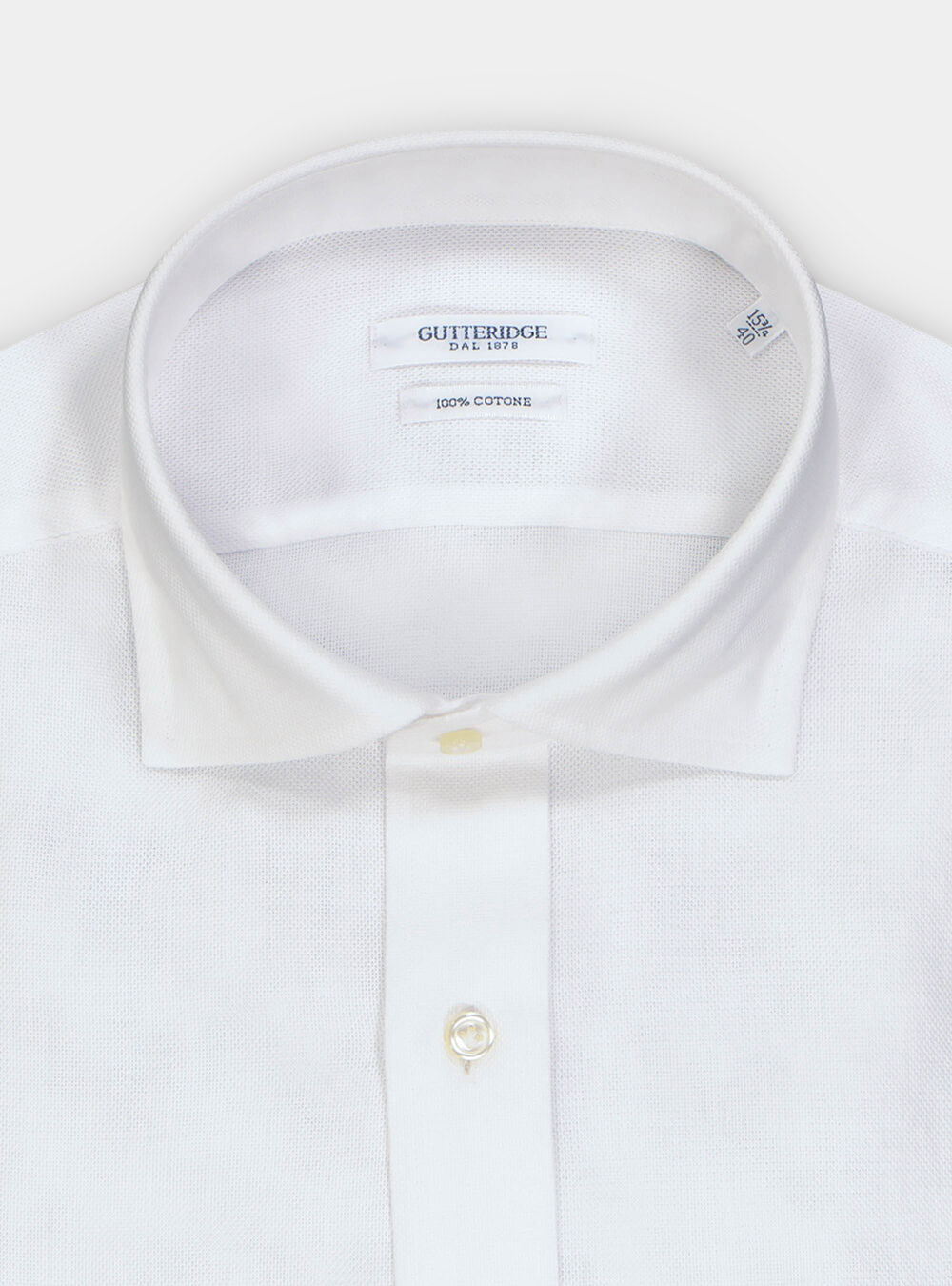 Camicia collo francese piccolo in giro inglese, BIANCO