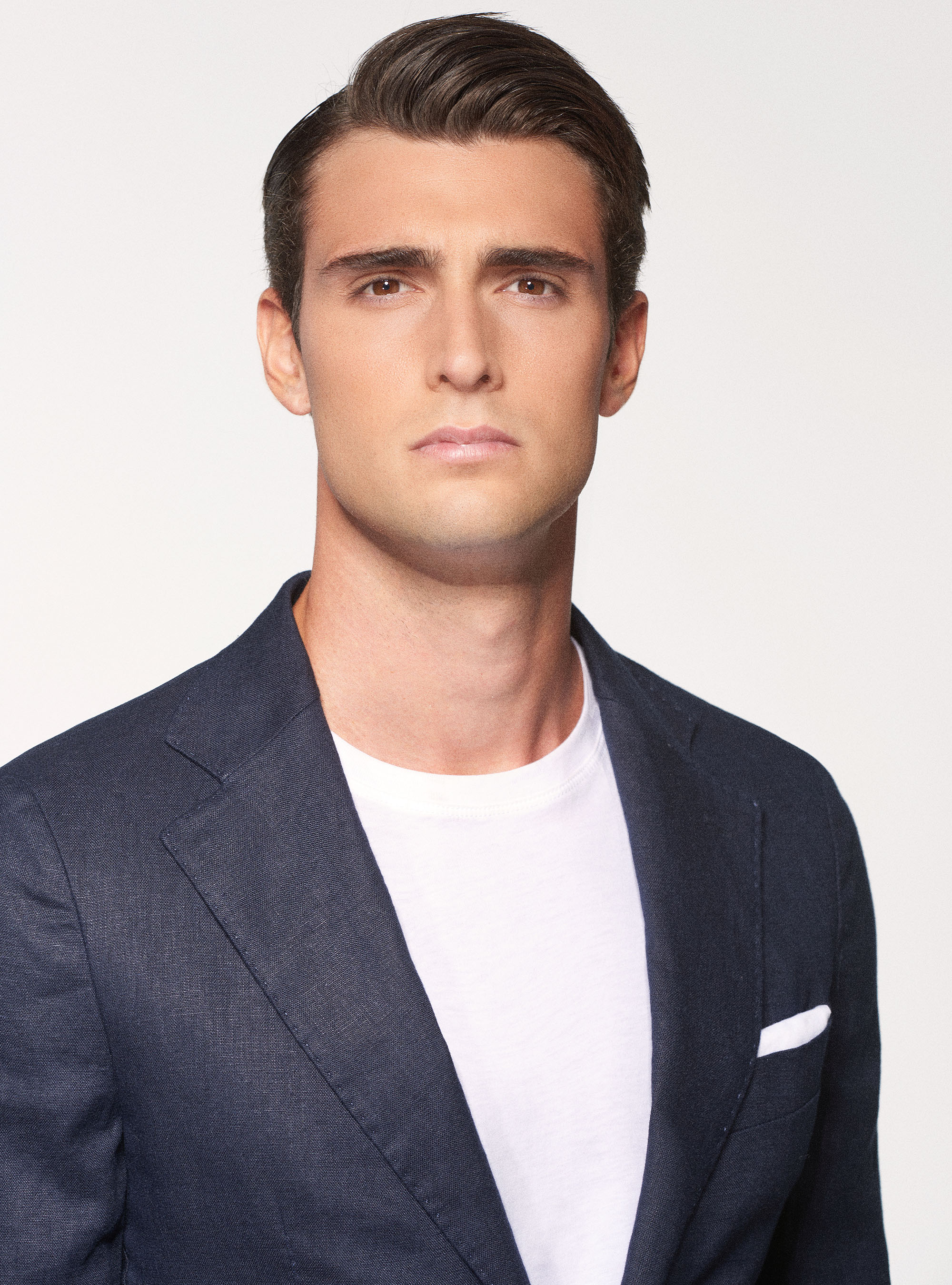 Giacca in 100% lino, BLU NAVY