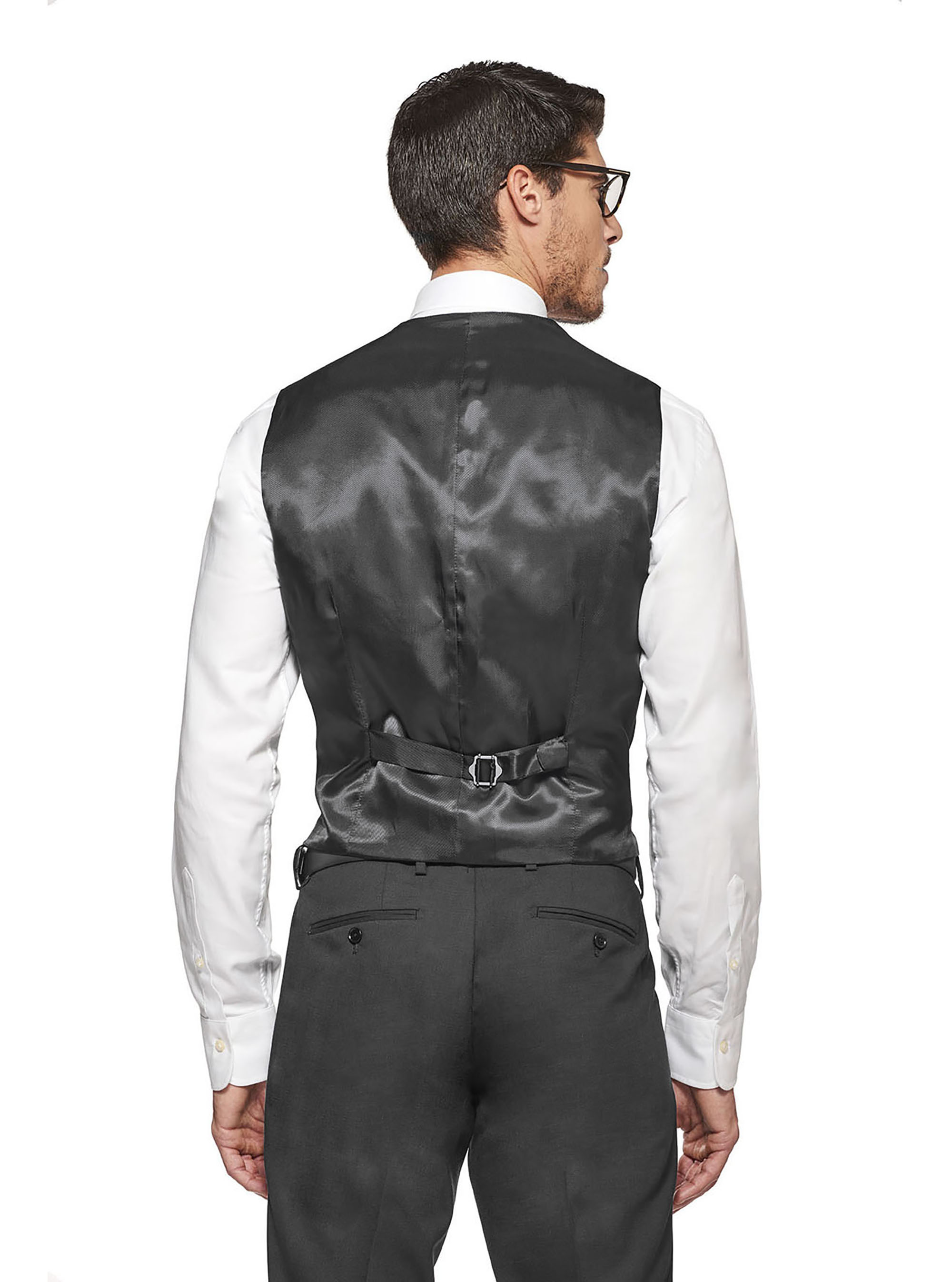 Gilet in fresco lana, ASFALTO 0112C
