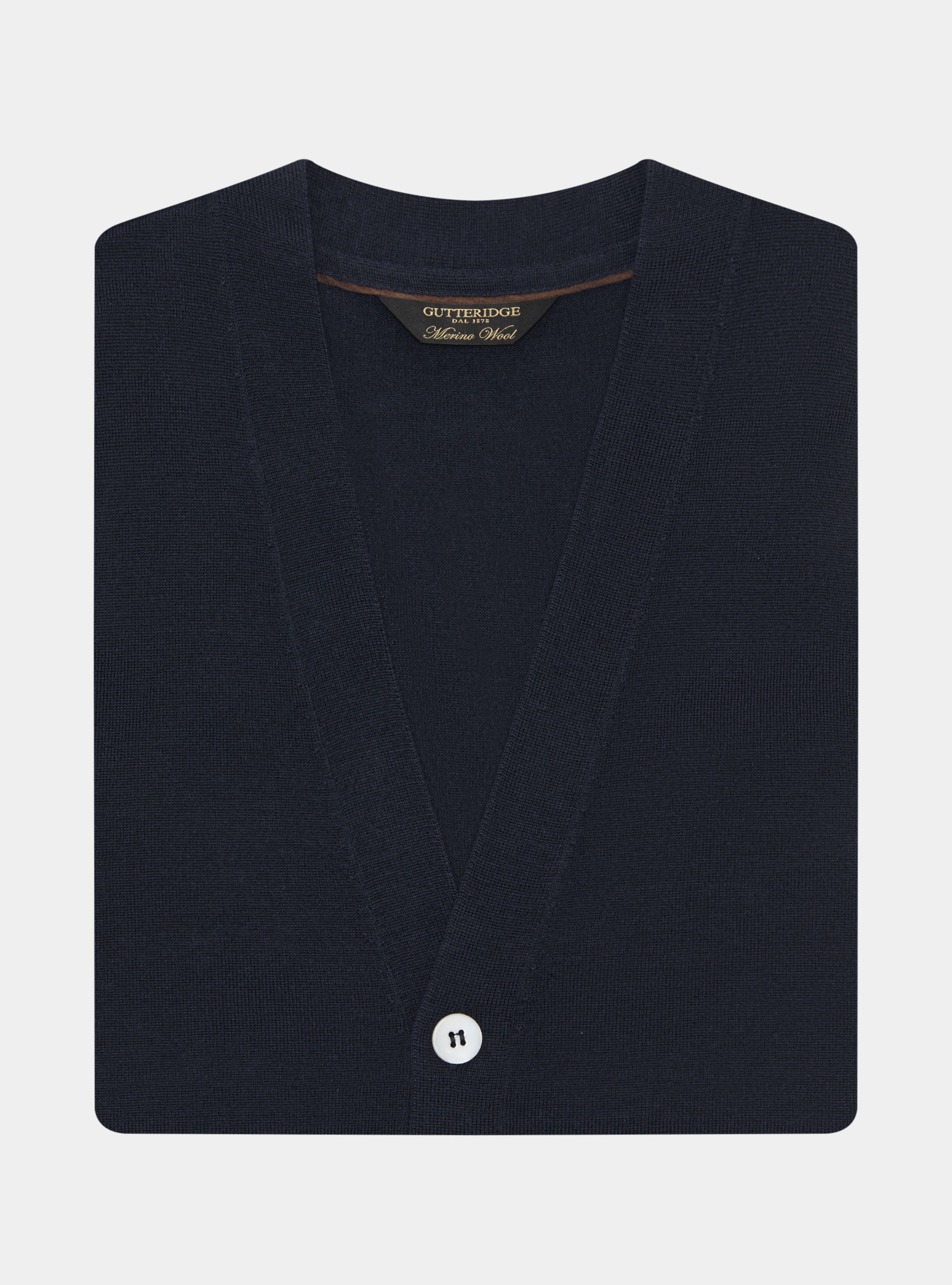 Knitted gilet with buttons in extra-fine merino wool, NAVY BLUE