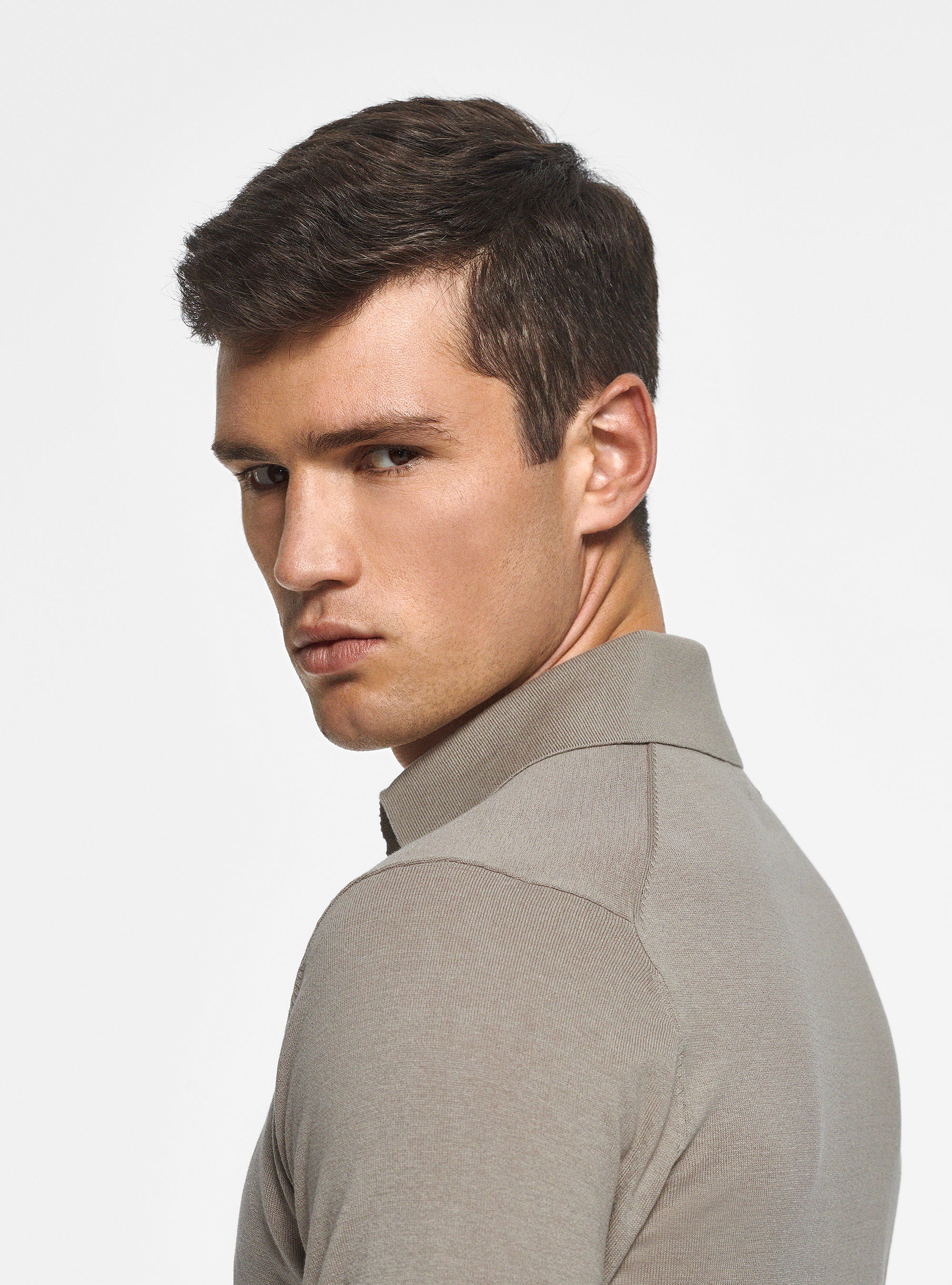 Polo in maglia seta e cotone, SABBIA