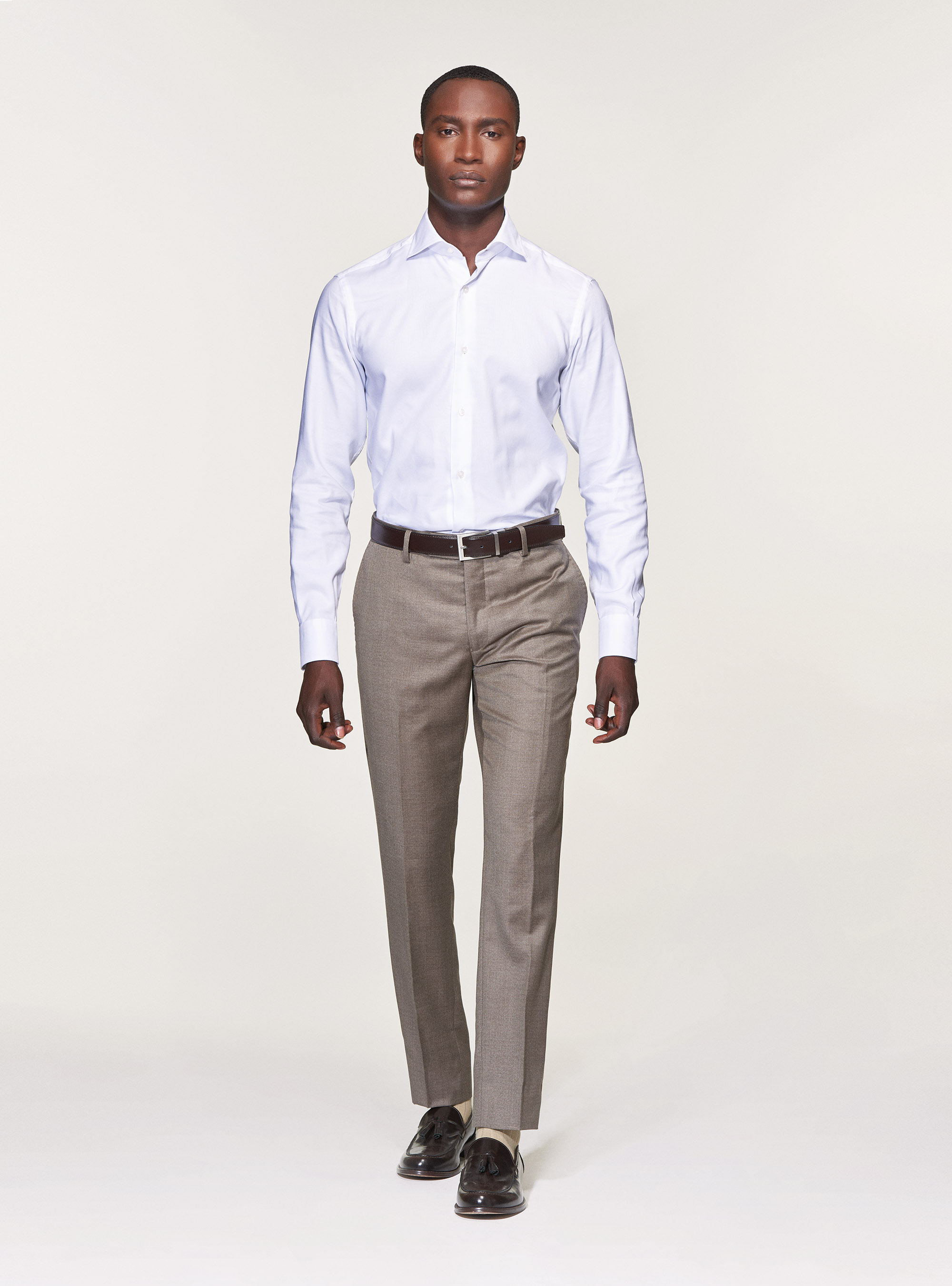 Pantaloni per abito in pura lana superfine 110's Vitale Barberis Canonico, SABBIA