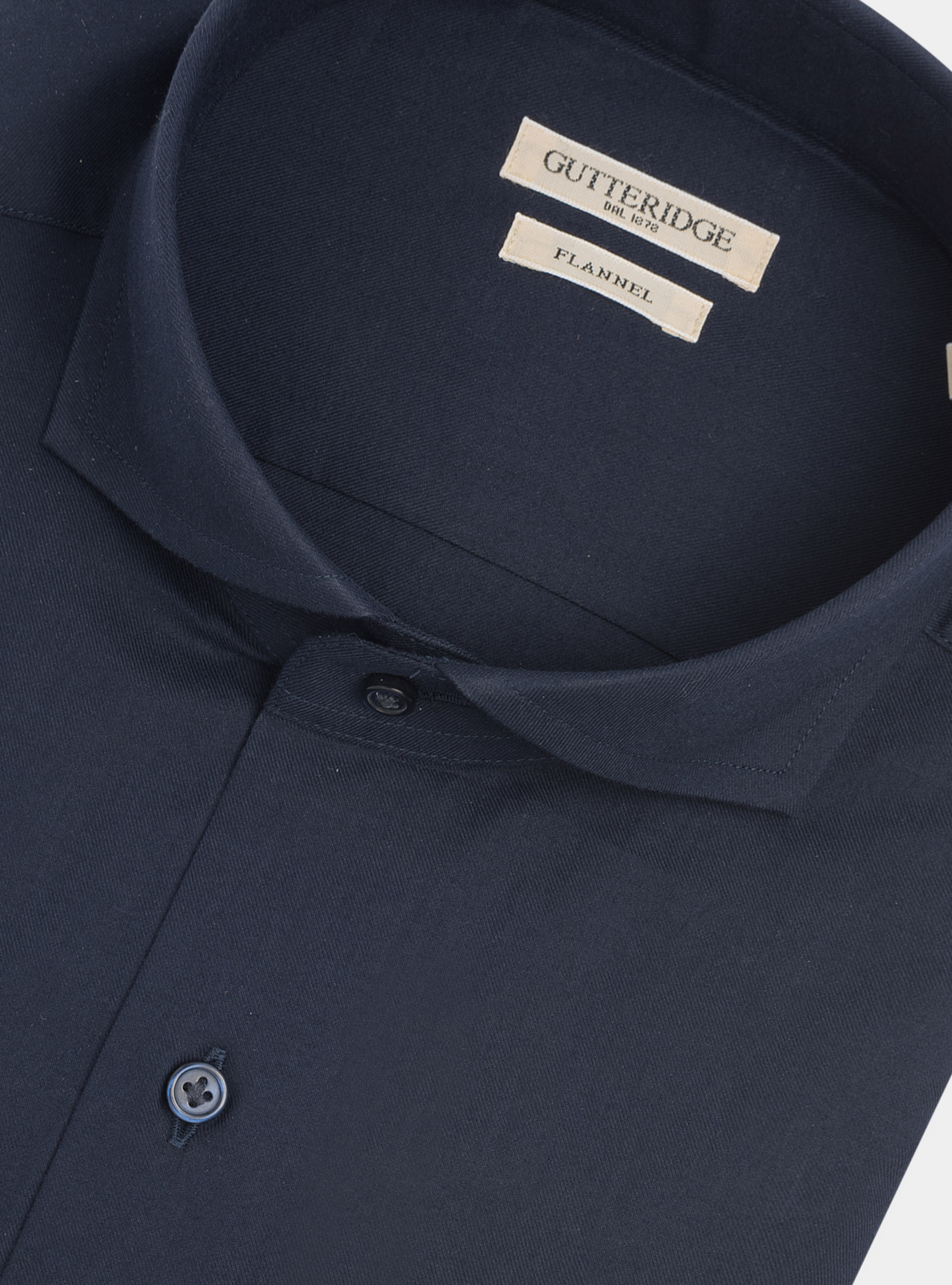 Camicia in flanella di cotone, BLU NAVY
