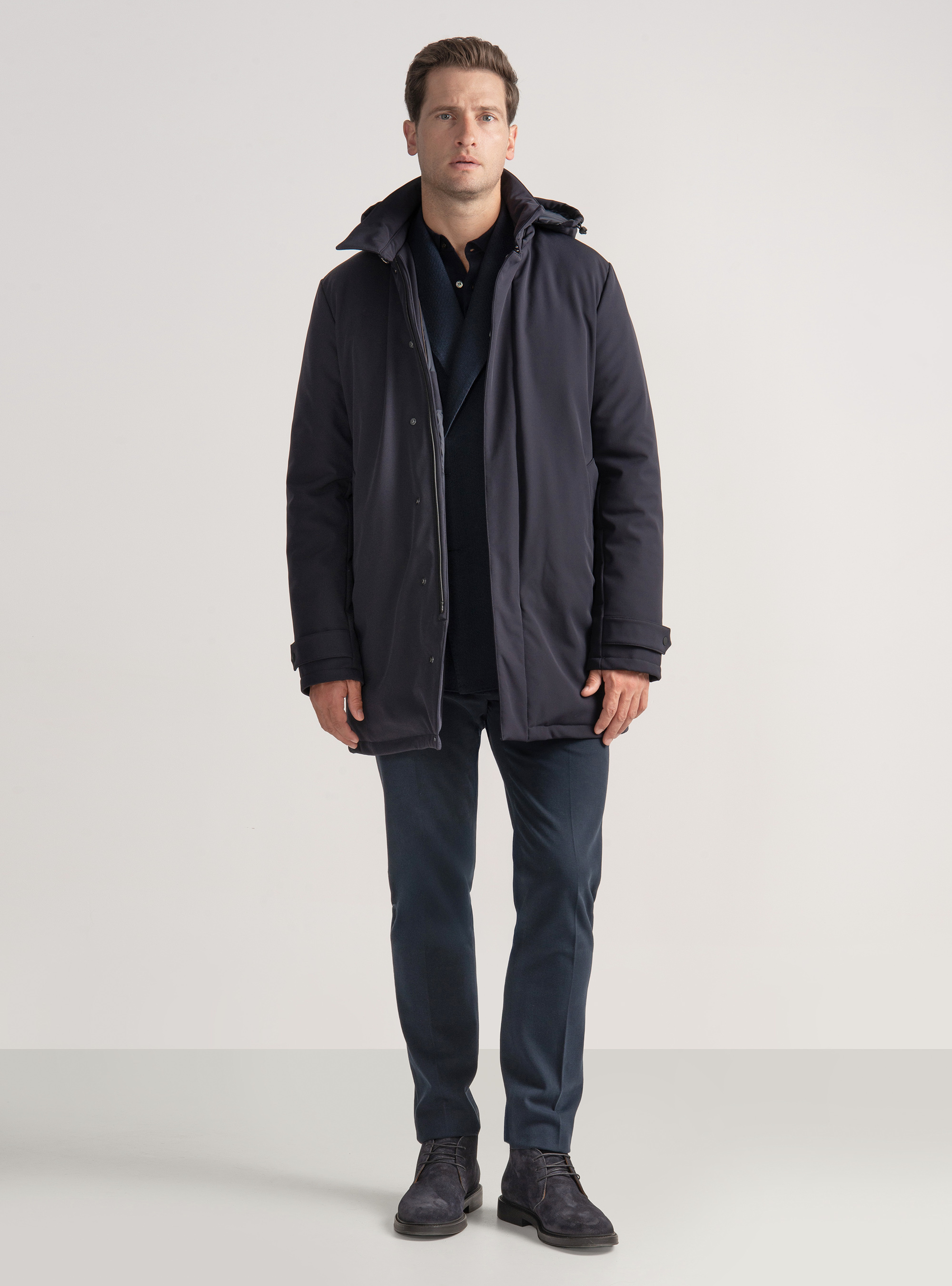 Parka técnica con relleno reciclado, AZUL MARINO