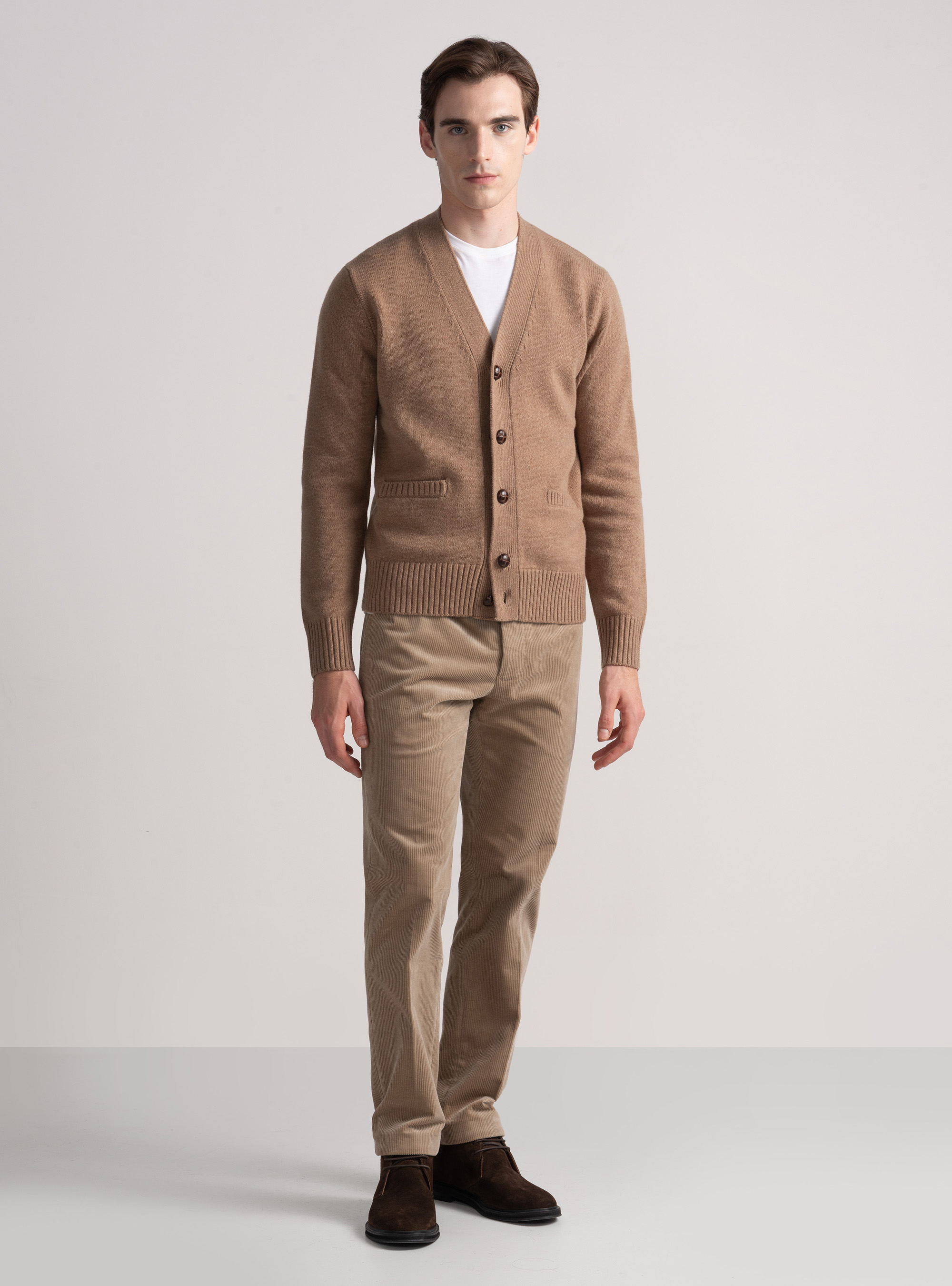 Cárdigan de lana y cachemira, CAMMELLO 0570C