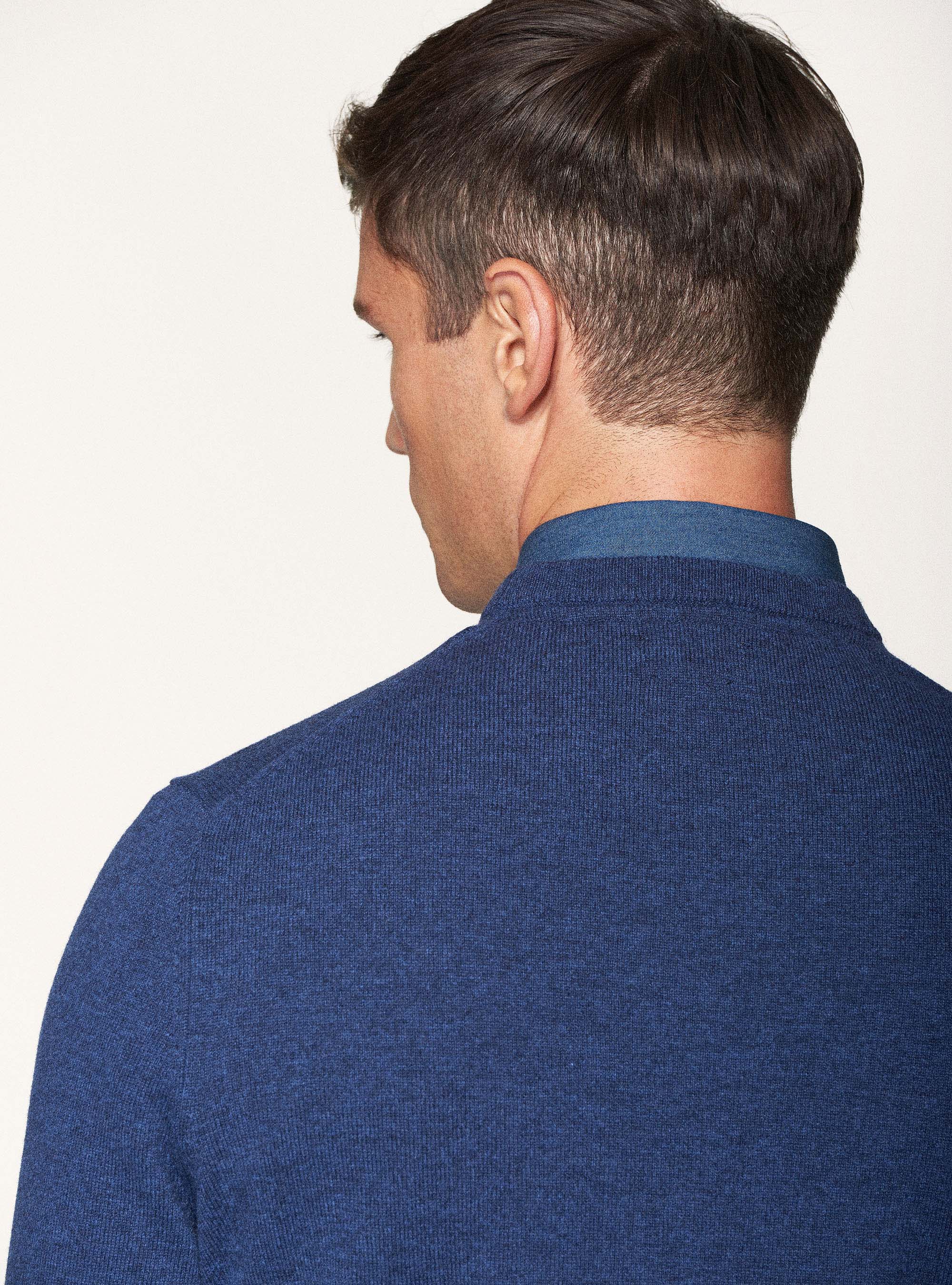 Maglia girocollo in lana lambswool e cashmere, INCHIOSTRO