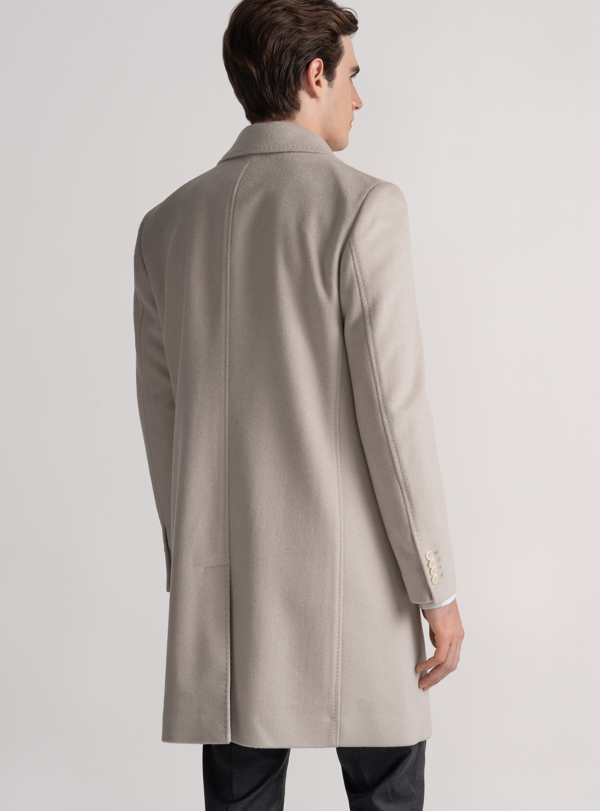 Abrigo de lana y cachemira, ECRU 0536C