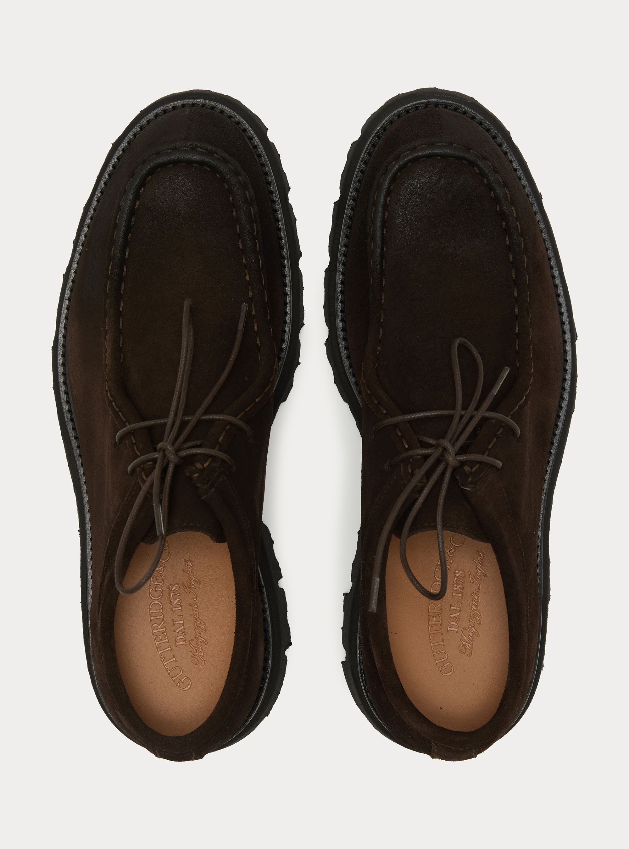 Paraboot in suede stringata, TESTA DI MORO