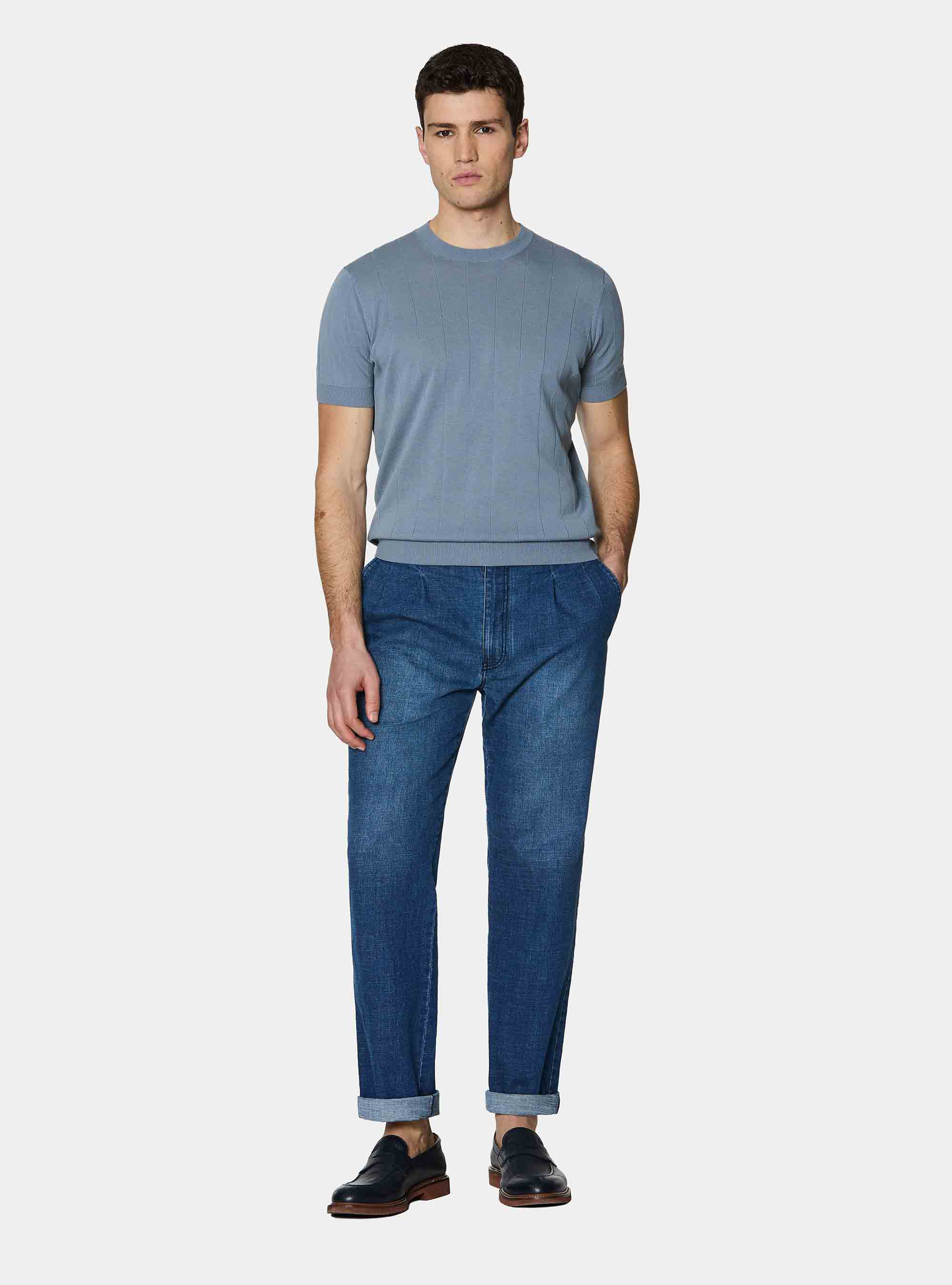 Maglia in puro cotone costa piatta, AVIO 0292C