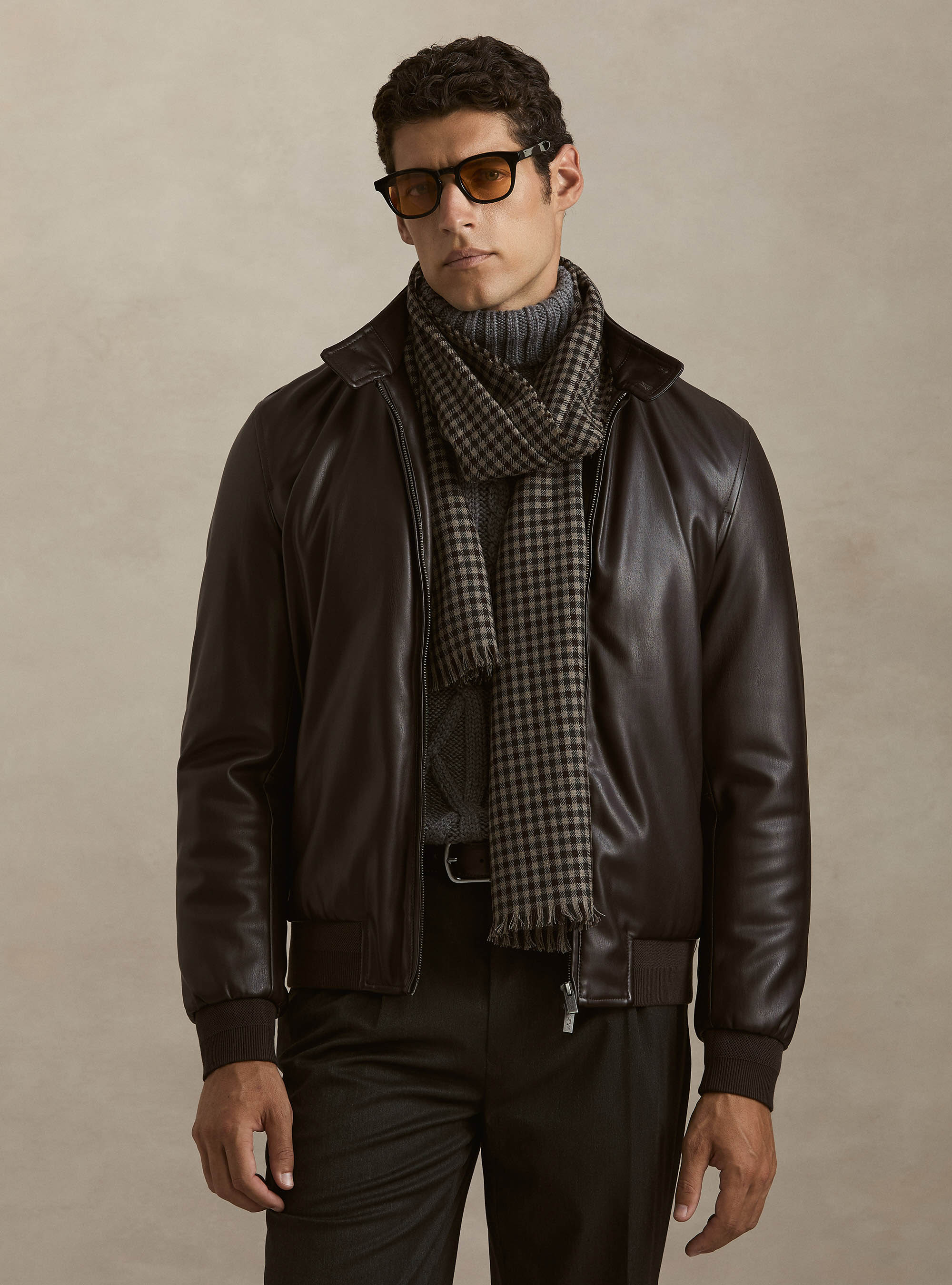 Giubbino in similpelle, MARRONE