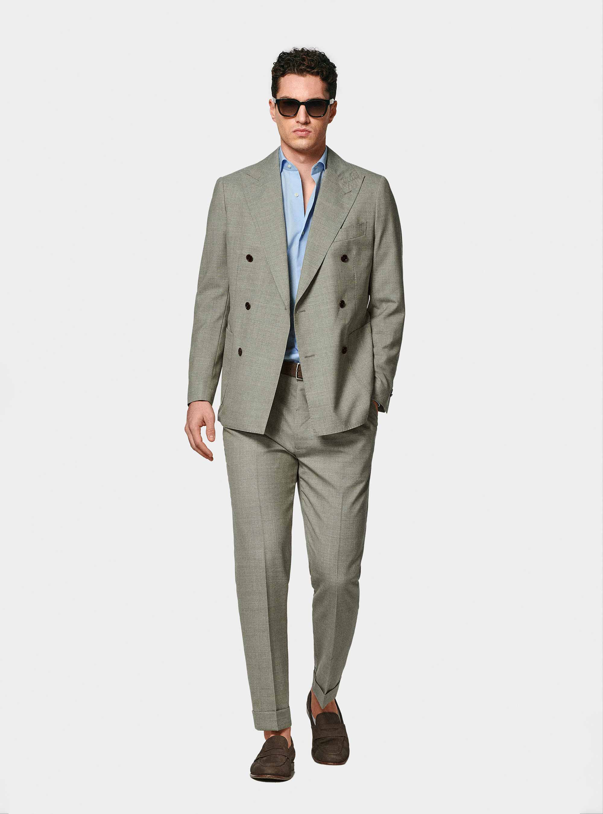 Zweireihige Jacke aus reiner Wolle von Vitale Barberis Canonico, ECRU 0560C