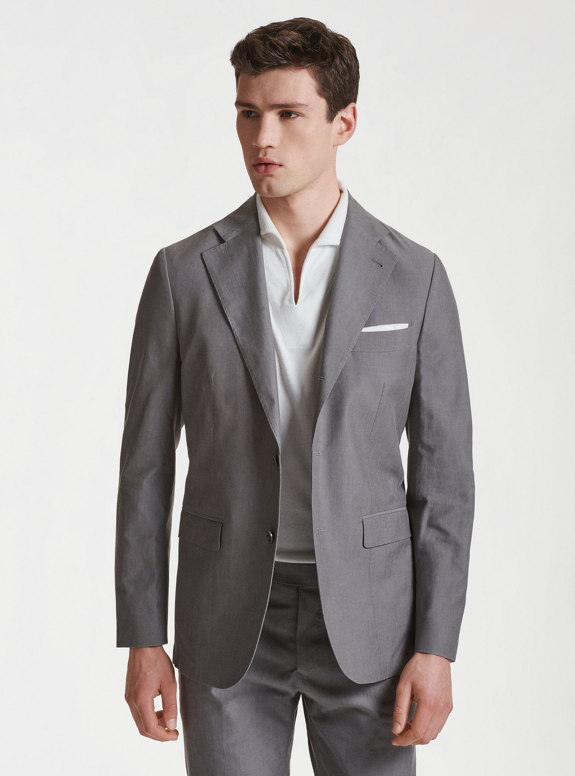 Giacca per abito in misto cotone DUEMILAGORI, GRIGIO CHIARO MELANGE