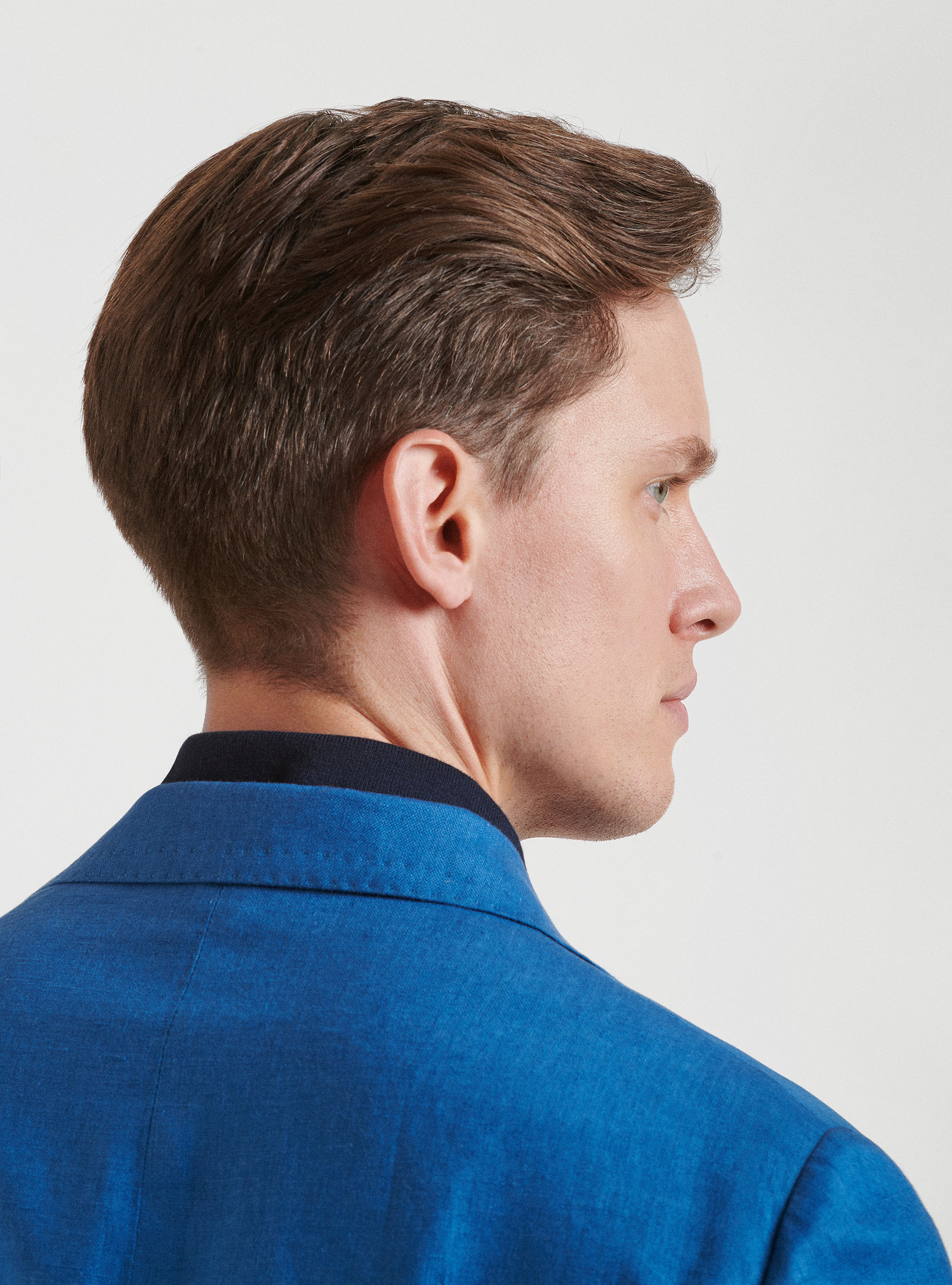 Giacca per abito in puro lino, 0226C CERULEO