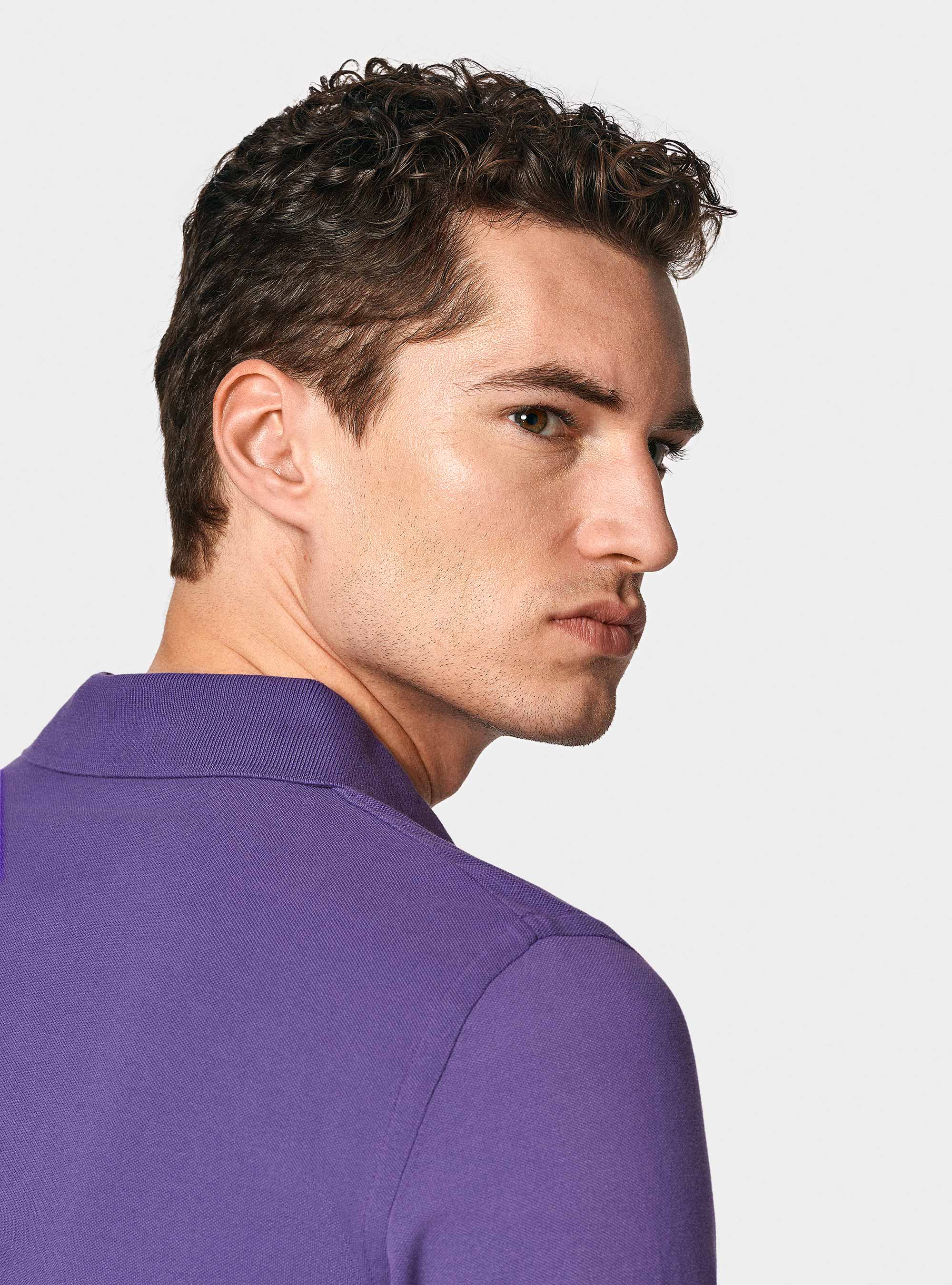 Polo clásico de piqué, VIOLETA CLARO