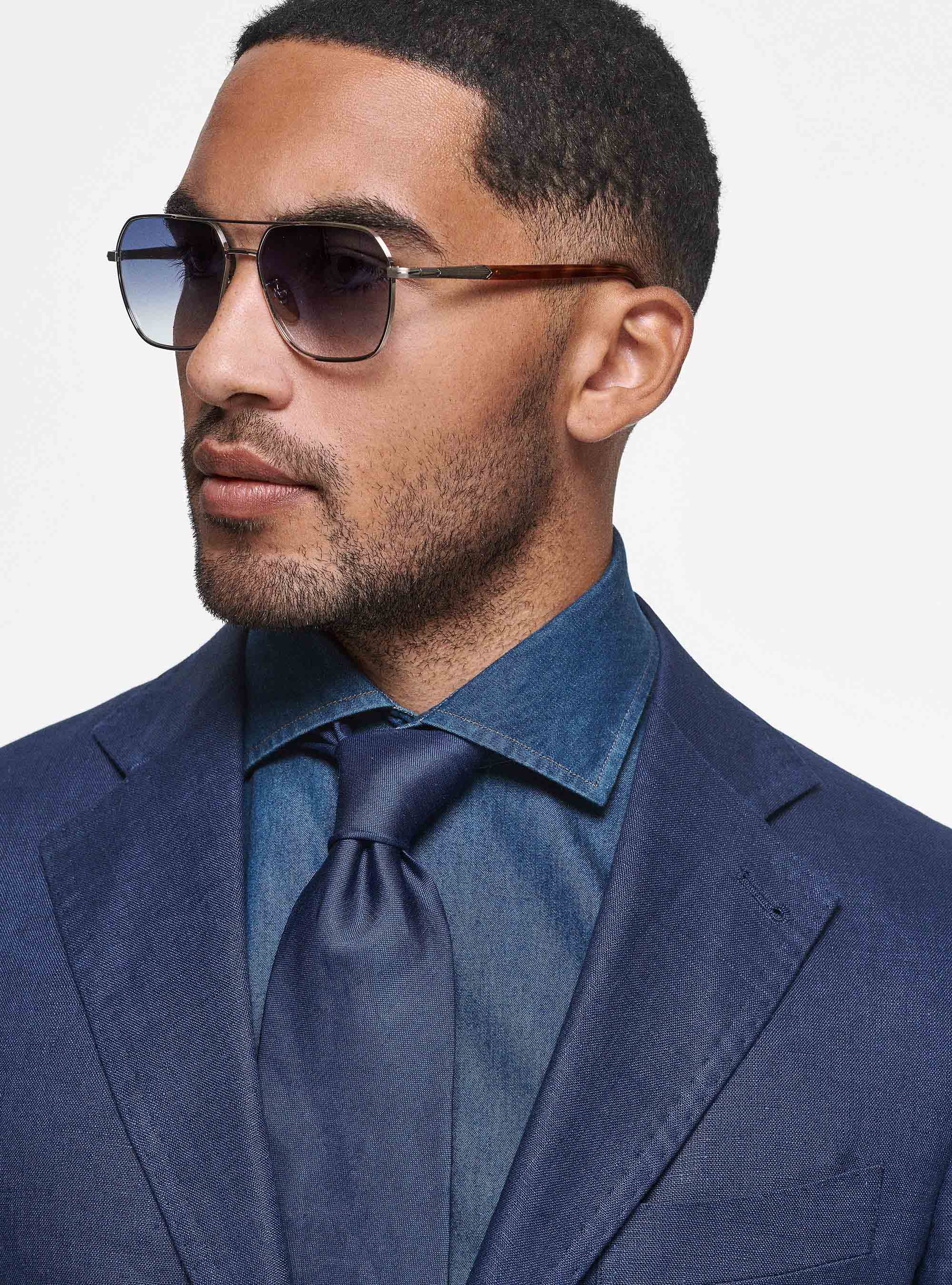 Pure linen blazer, BLUE